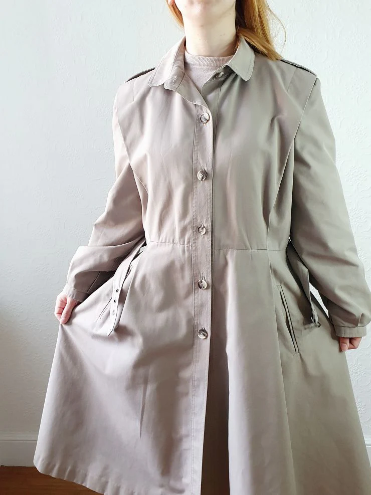 Vintage Grey Trench Coat - M - Image 11