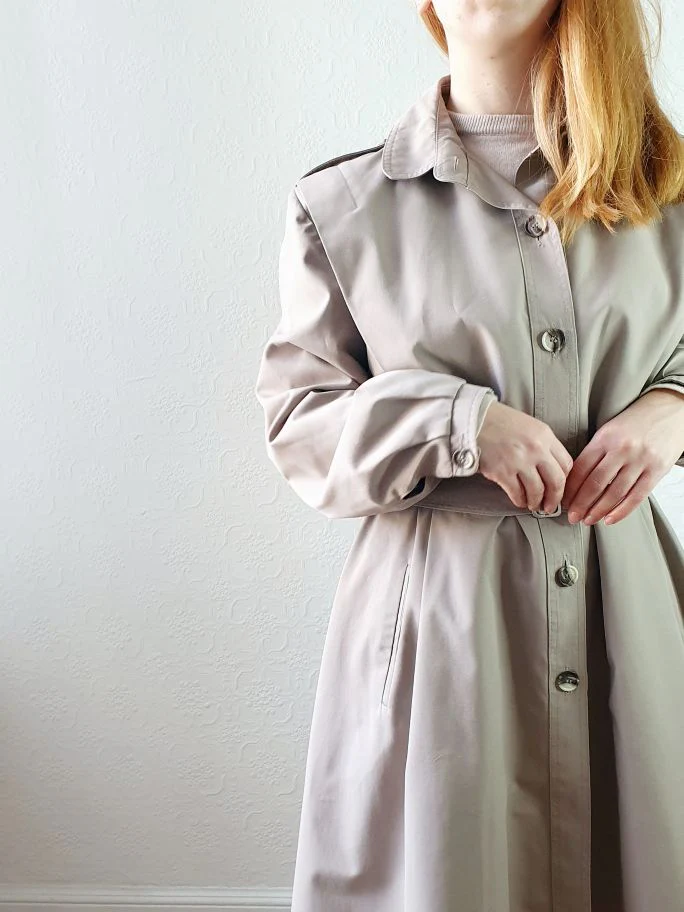 Vintage Grey Trench Coat - M - Image 12
