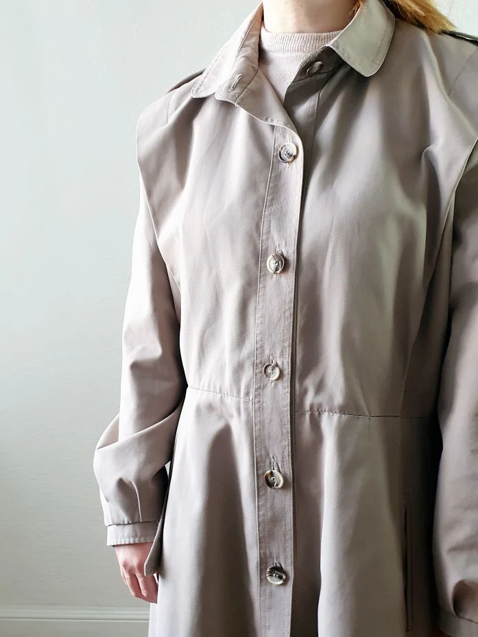 Vintage Grey Trench Coat - M - Image 13