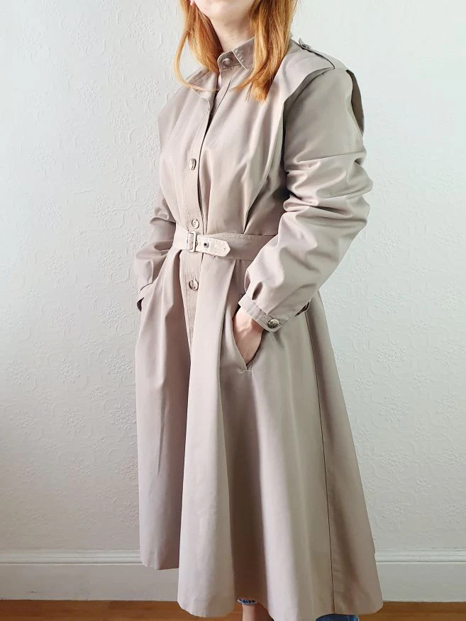 Vintage Grey Trench Coat - M - Image 14
