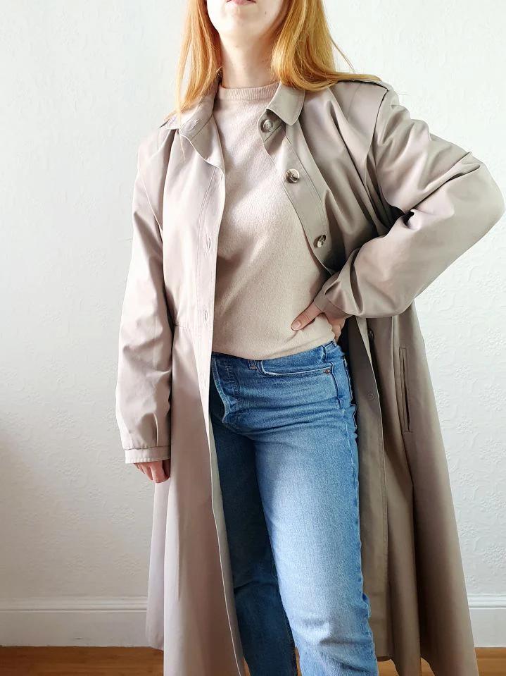 Vintage Grey Trench Coat - M - Image 2