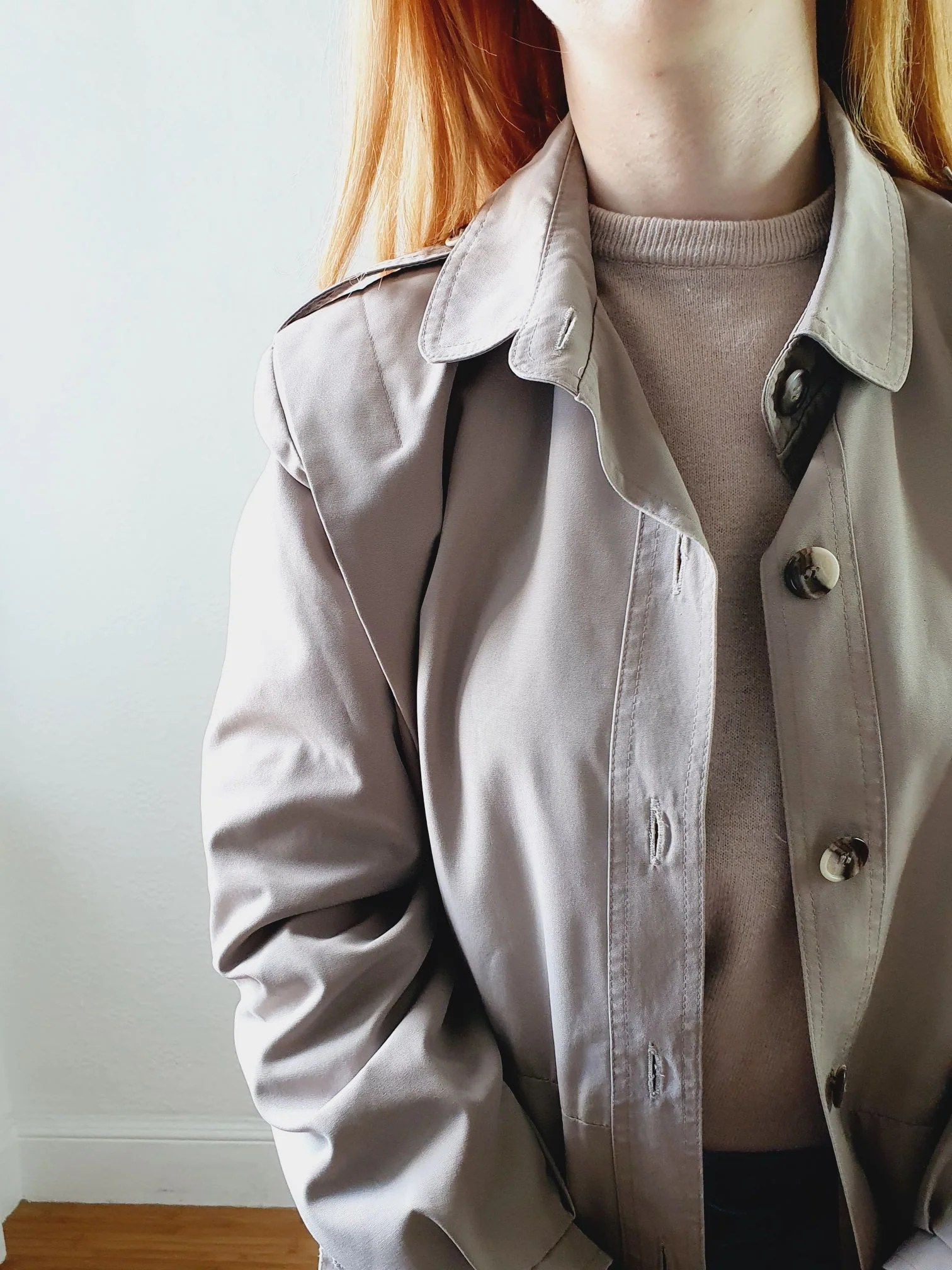 Vintage Grey Trench Coat - M - Image 5