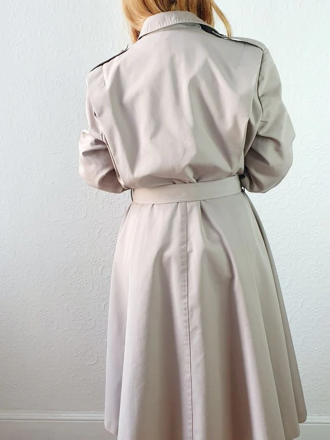 Vintage Grey Trench Coat - M - Image 7