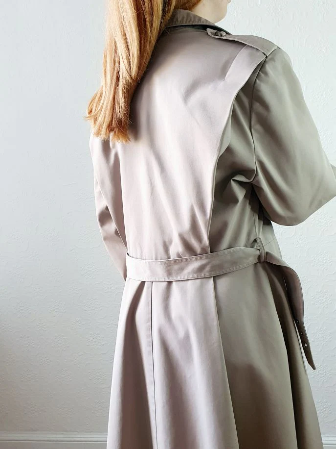 Vintage Grey Trench Coat - M - Image 9