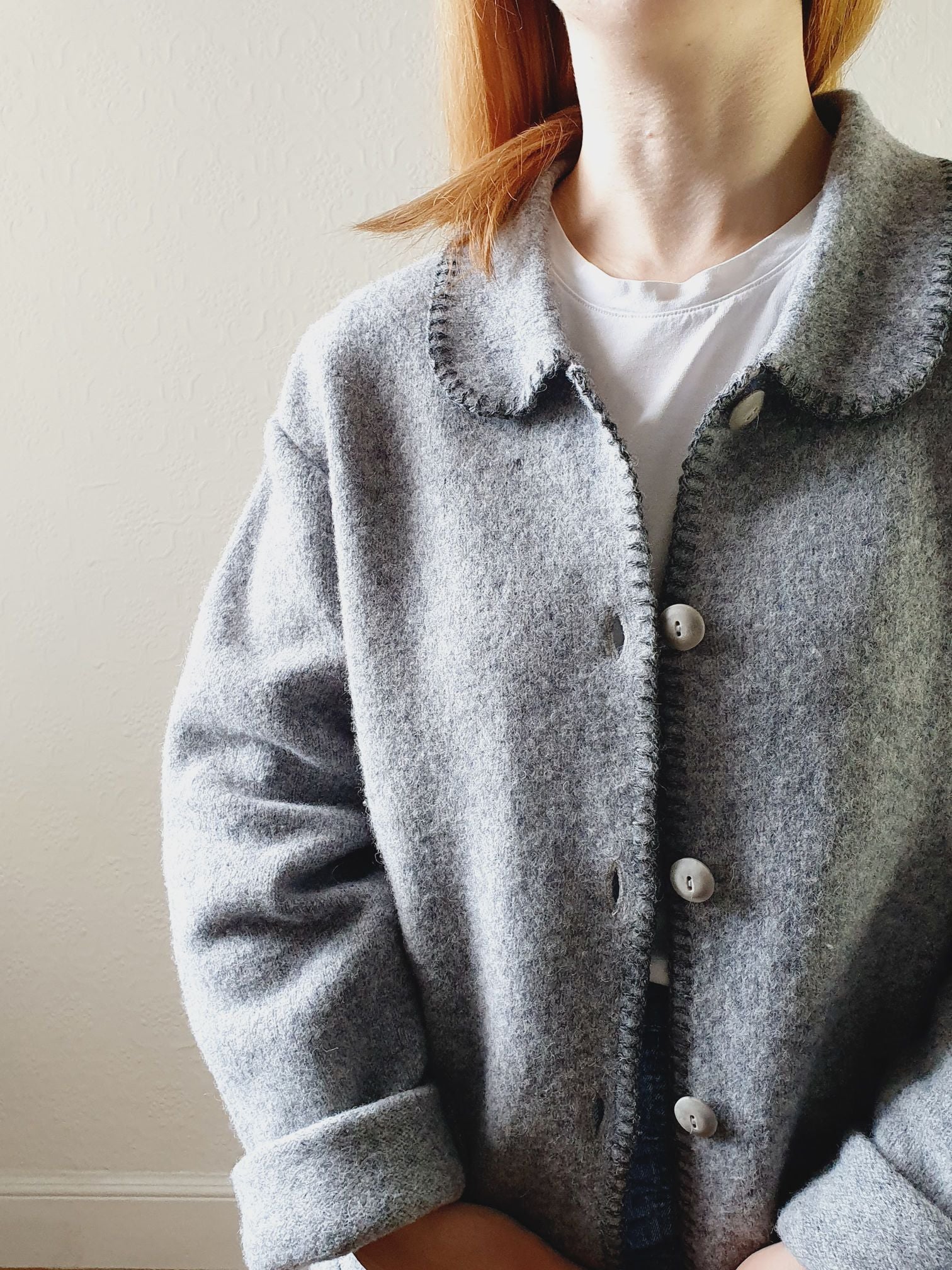Vintage Grey Wool Jacket - M - Image 10