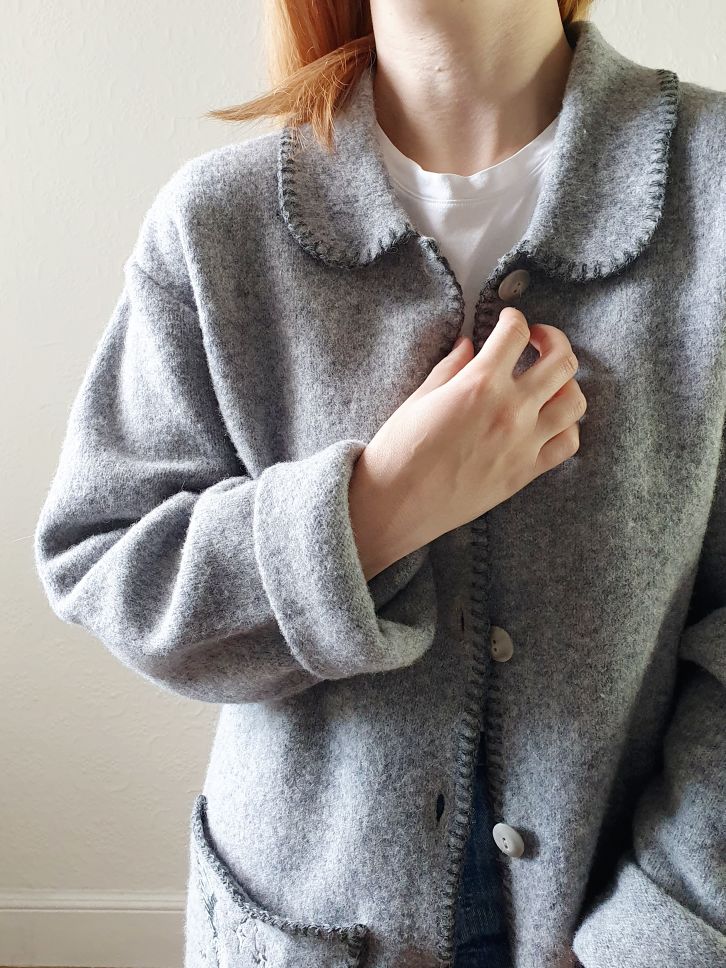 Vintage Grey Wool Jacket - M - Image 11