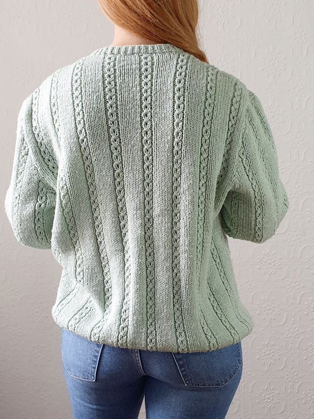 Vintage Handknitted Mint Green Cardigan - M/L - Image 5