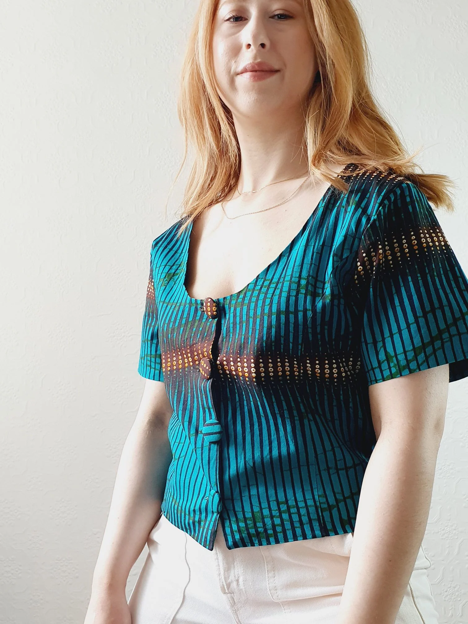 Vintage Handmade Emerald Green Cropped Top - M - Image 3