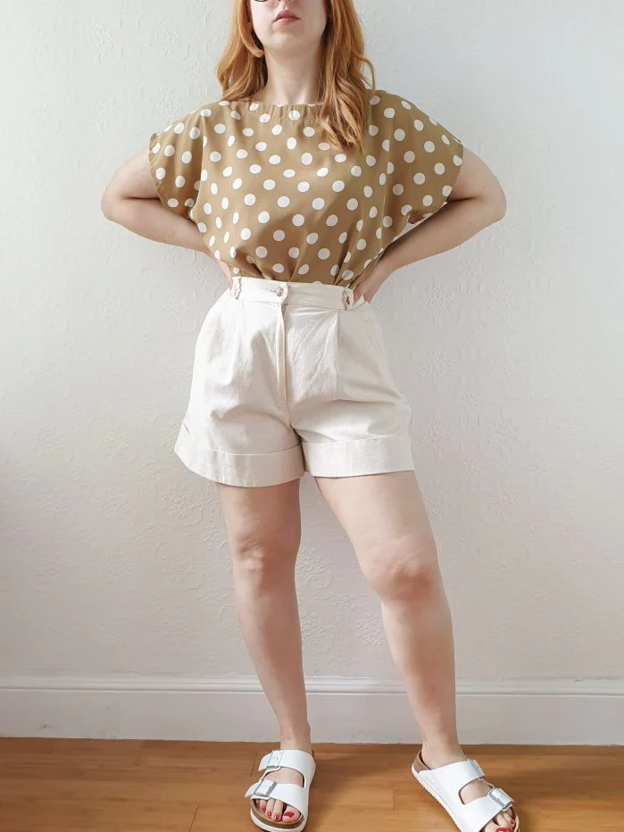 Vintage High Waisted Cotton & Linen Shorts - S