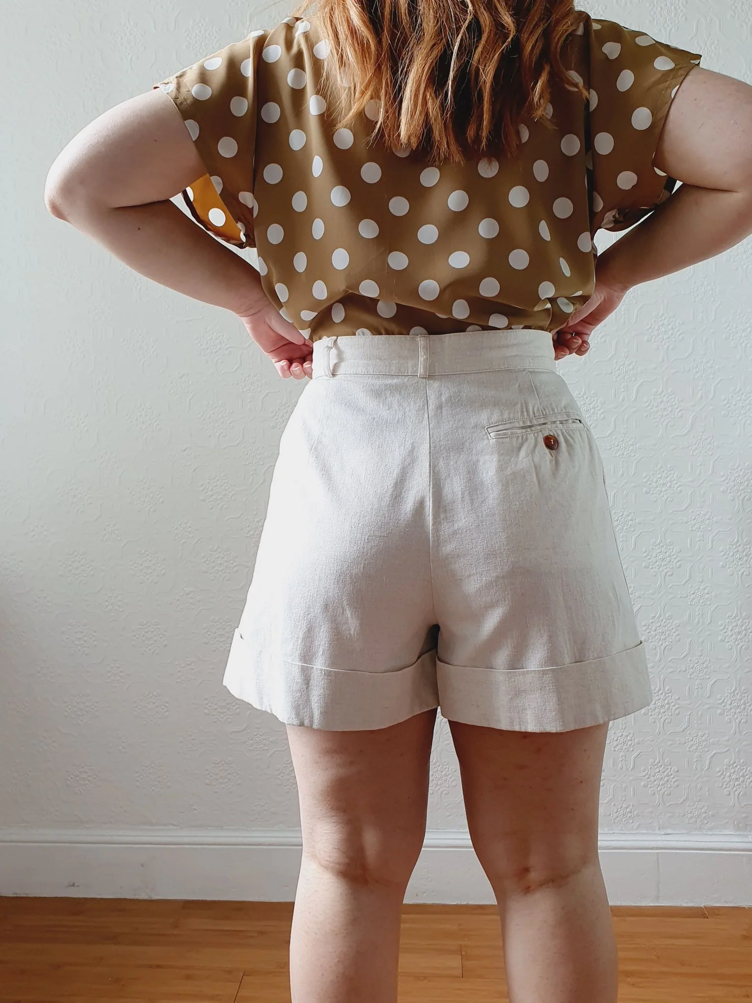 Vintage High Waisted Cotton & Linen Shorts - S - Image 10