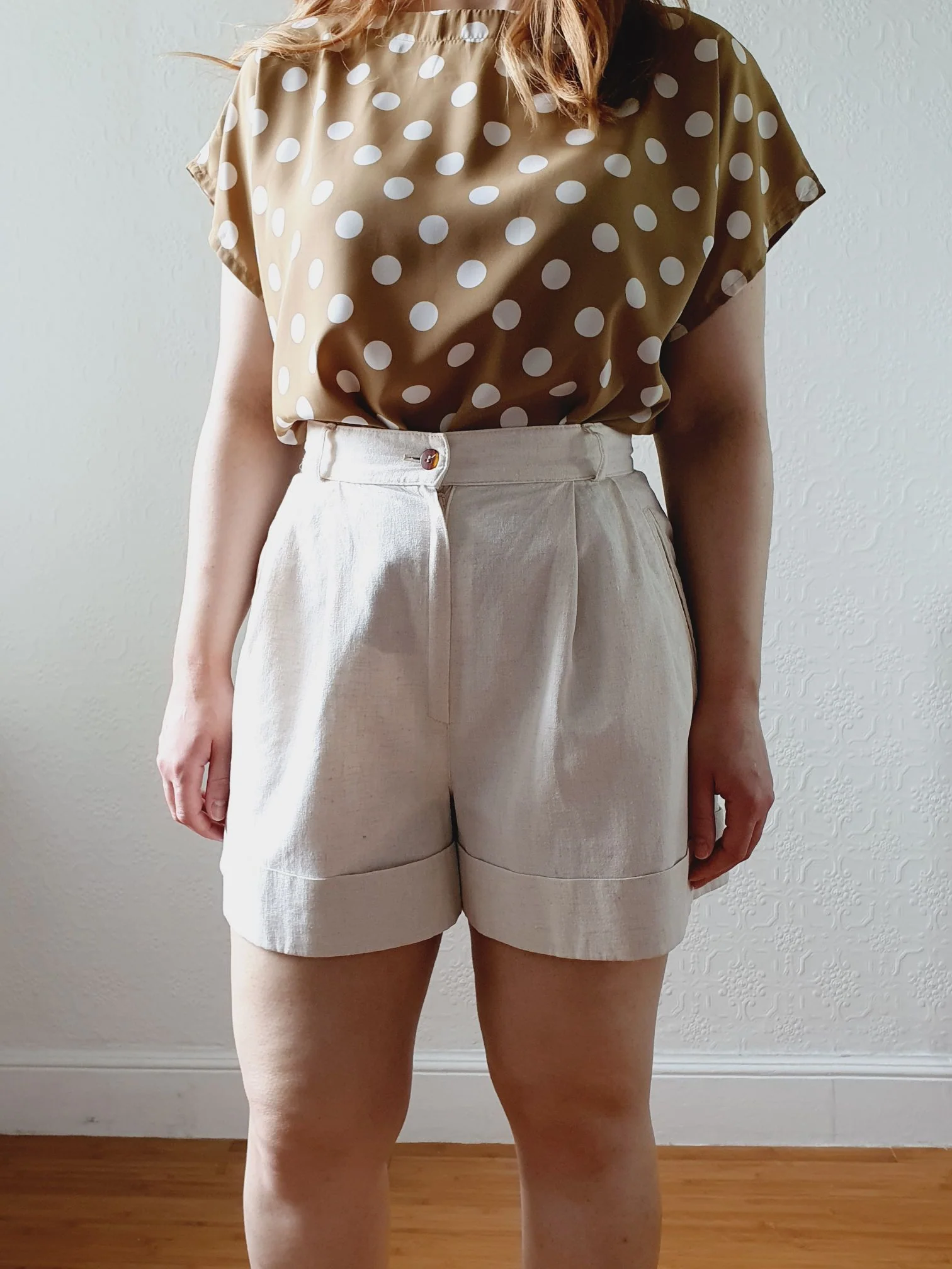 Vintage High Waisted Cotton & Linen Shorts - S - Image 11