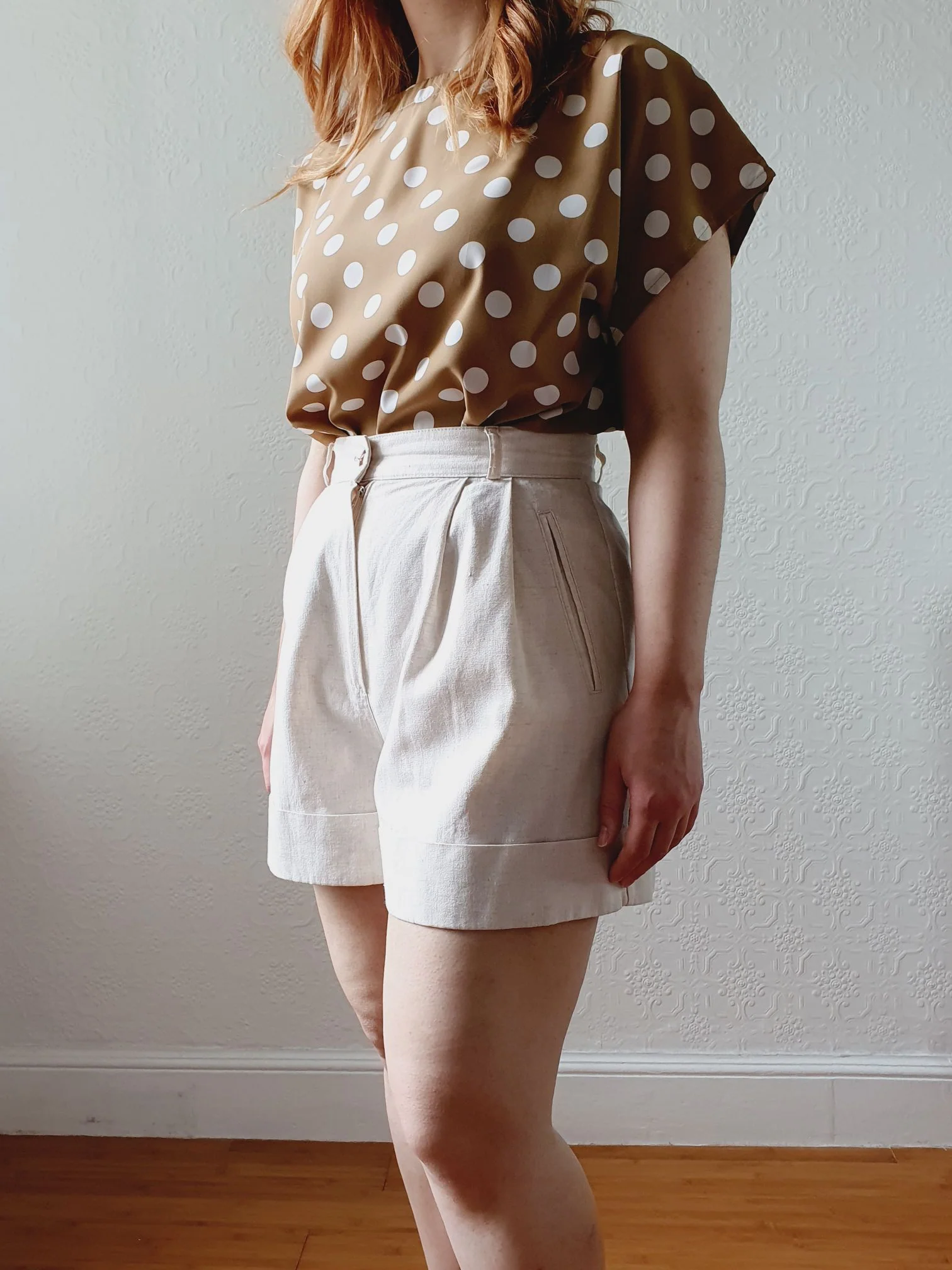 Vintage High Waisted Cotton & Linen Shorts - S - Image 12