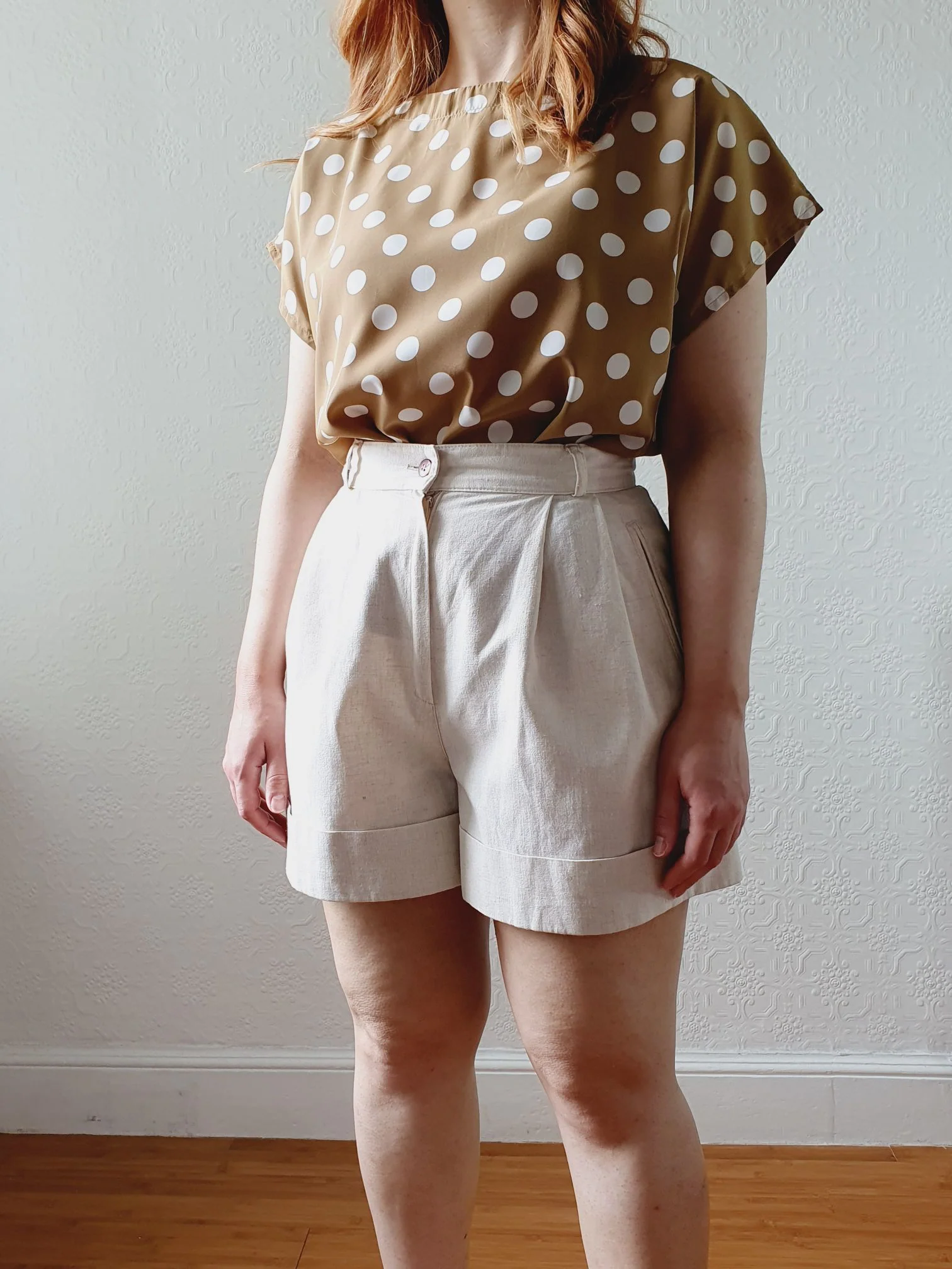 Vintage High Waisted Cotton & Linen Shorts - S - Image 13