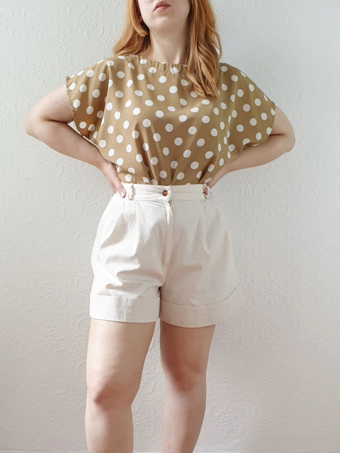Vintage High Waisted Cotton & Linen Shorts - S - Image 5