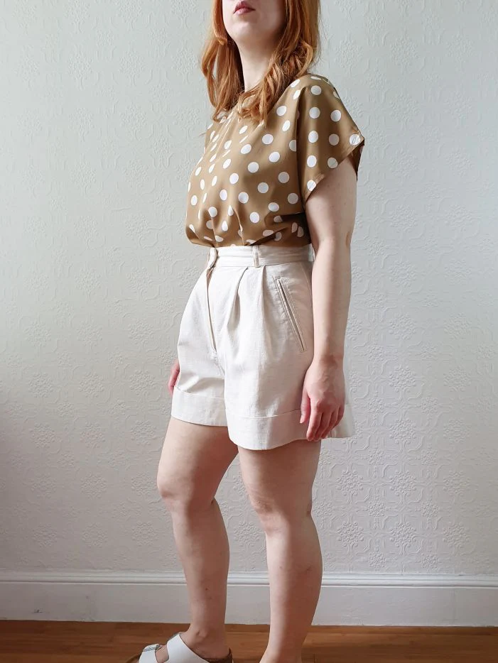 Vintage High Waisted Cotton & Linen Shorts - S - Image 7