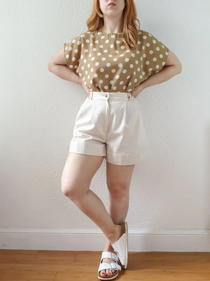 Vintage High Waisted Cotton & Linen Shorts - S - Image 9