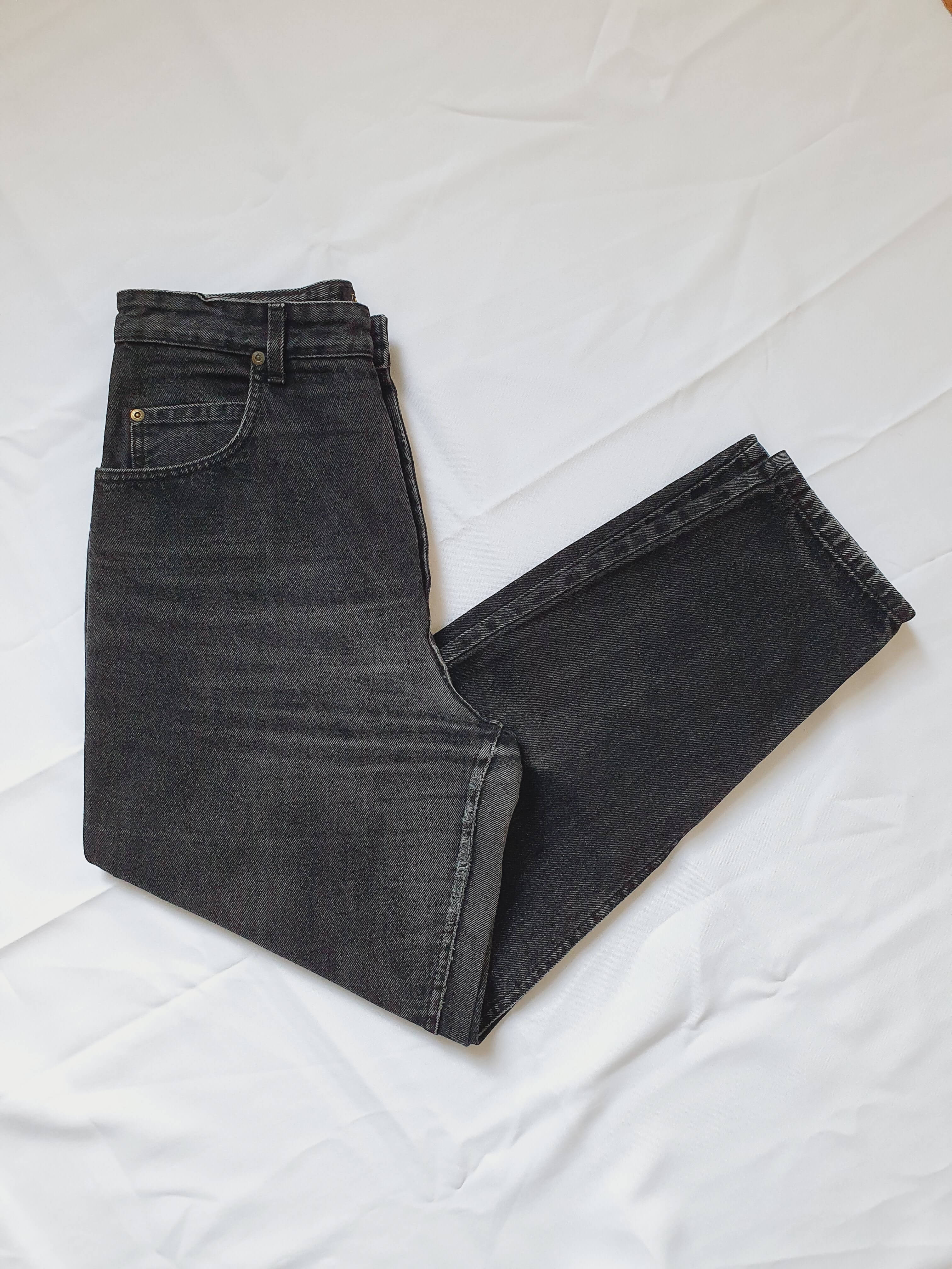 Vintage High Waisted Faded Wash Black Lee Jeans - 30W 28L