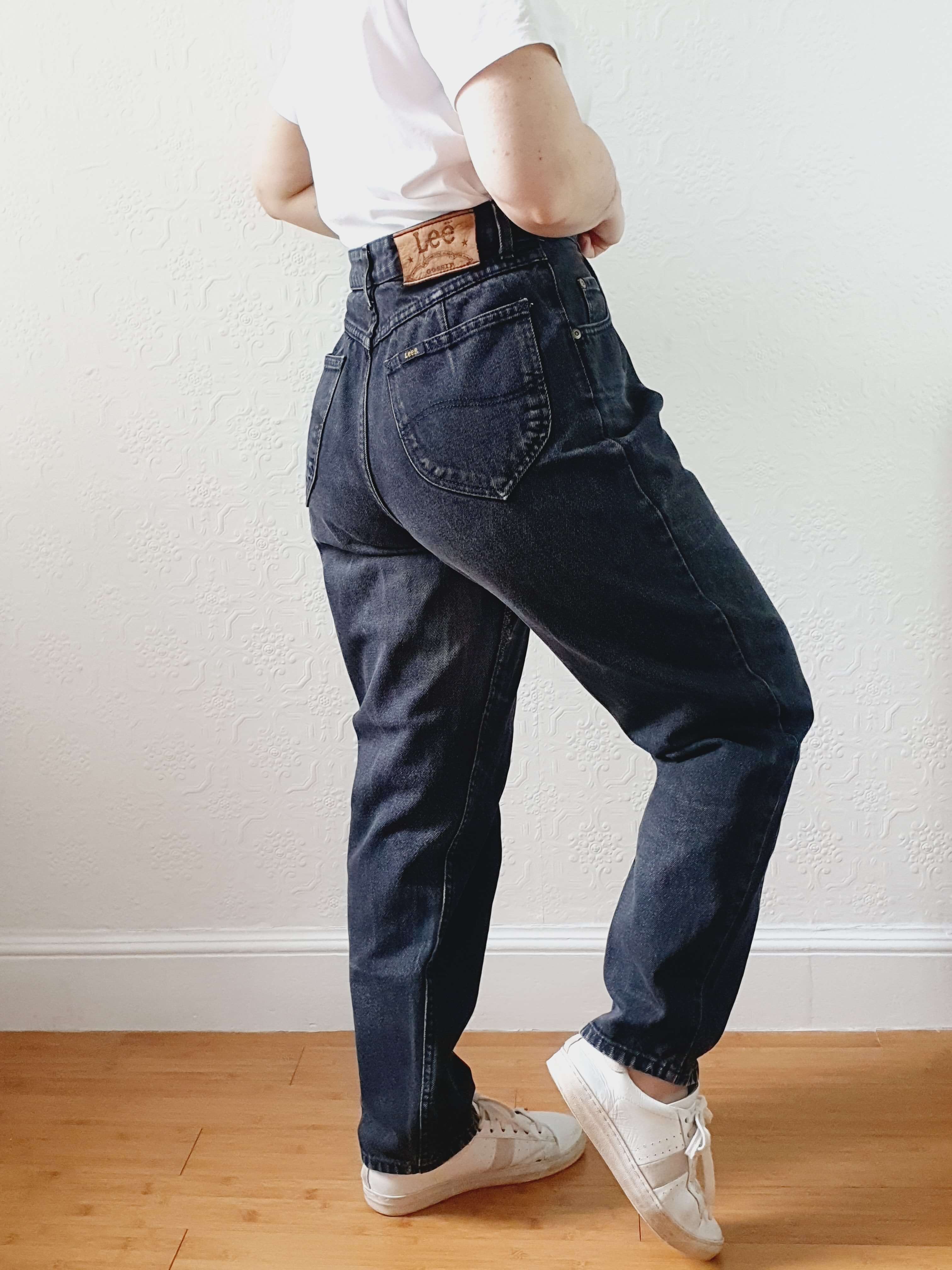Vintage High Waisted Faded Wash Black Lee Jeans - 30W 28L - Image 10