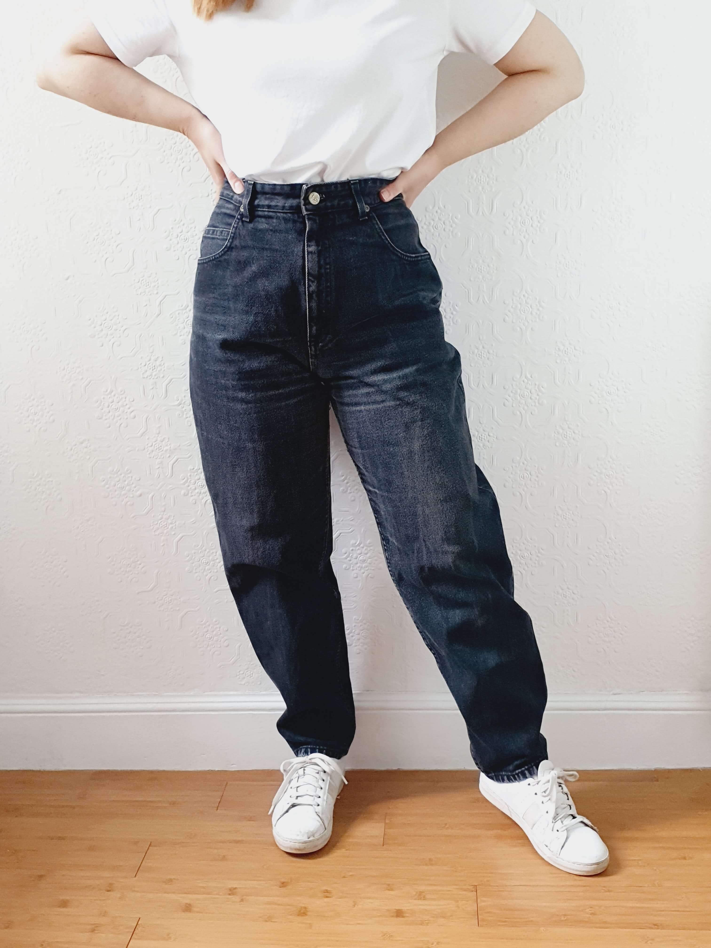 Vintage High Waisted Faded Wash Black Lee Jeans - 30W 28L - Image 11
