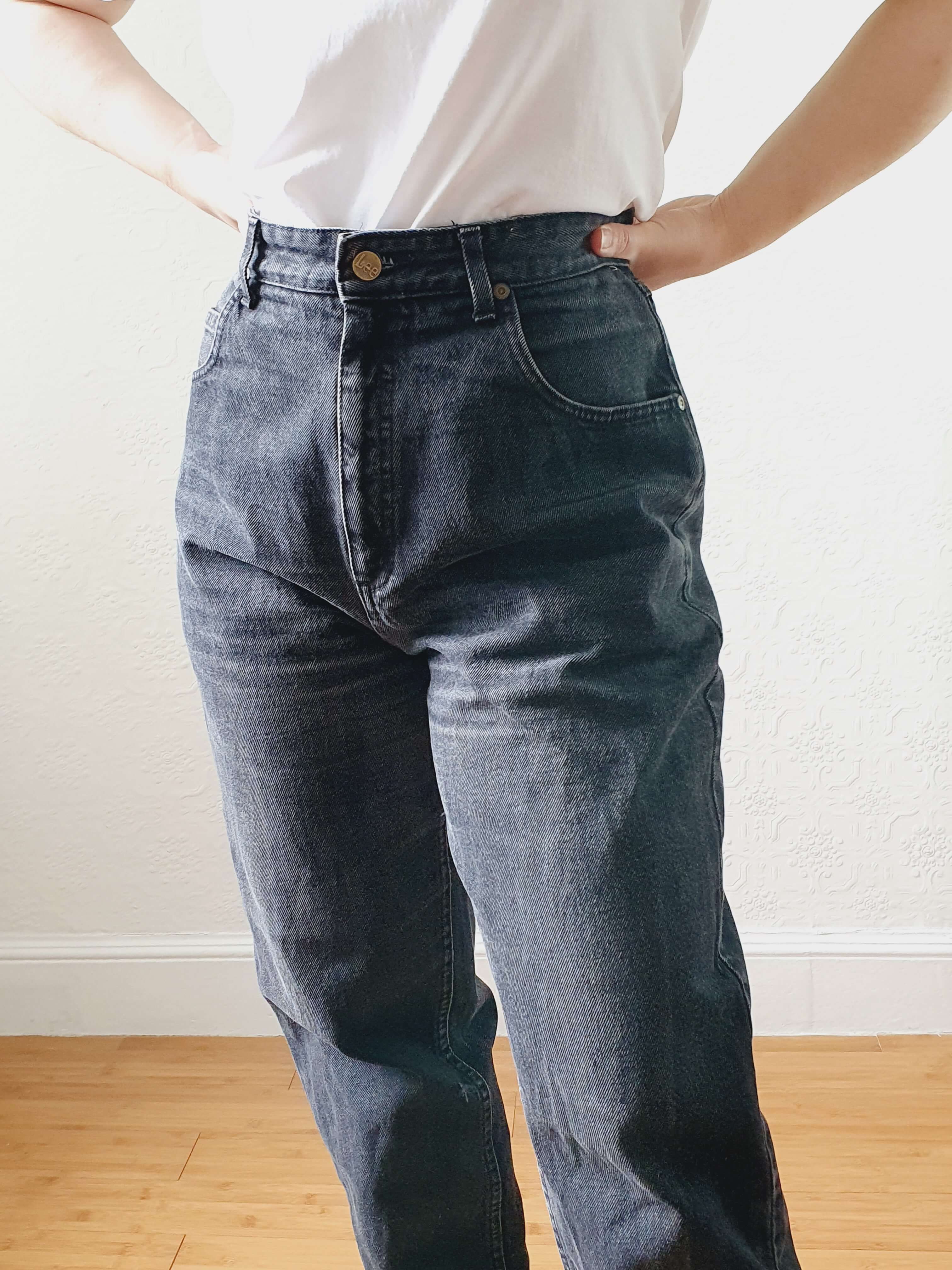 Vintage High Waisted Faded Wash Black Lee Jeans - 30W 28L - Image 12