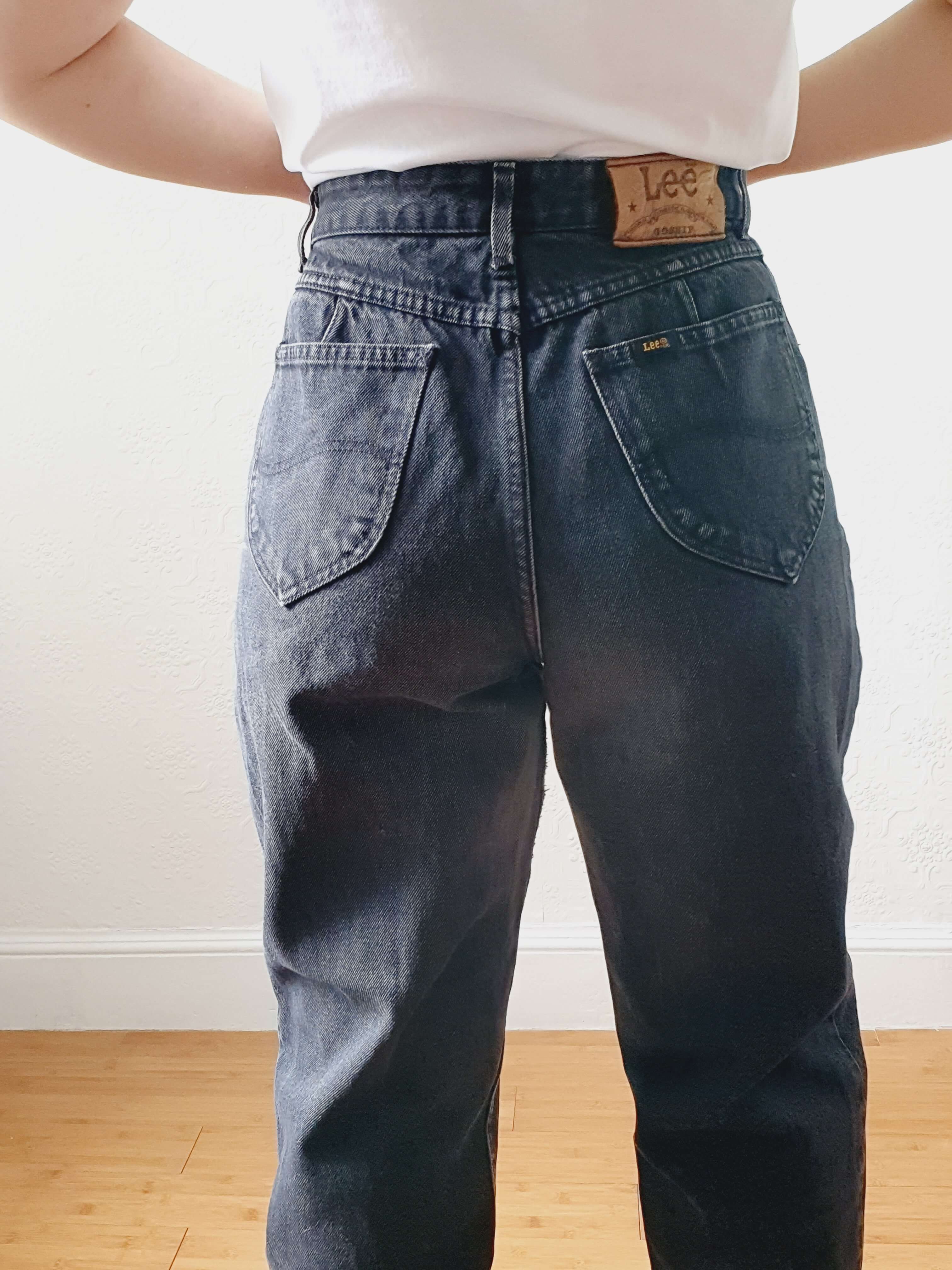 Vintage High Waisted Faded Wash Black Lee Jeans - 30W 28L - Image 13