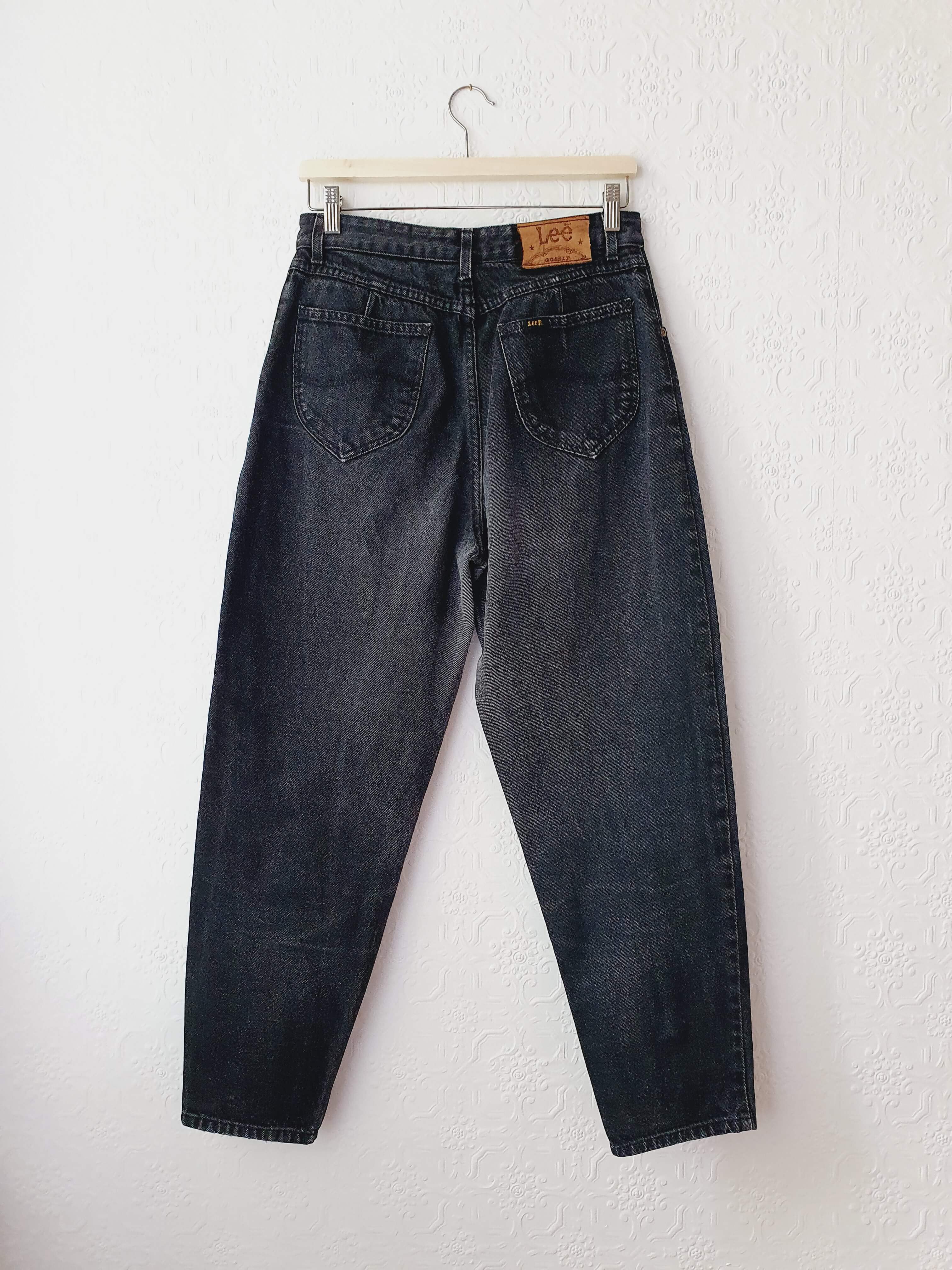 Vintage High Waisted Faded Wash Black Lee Jeans - 30W 28L - Image 4