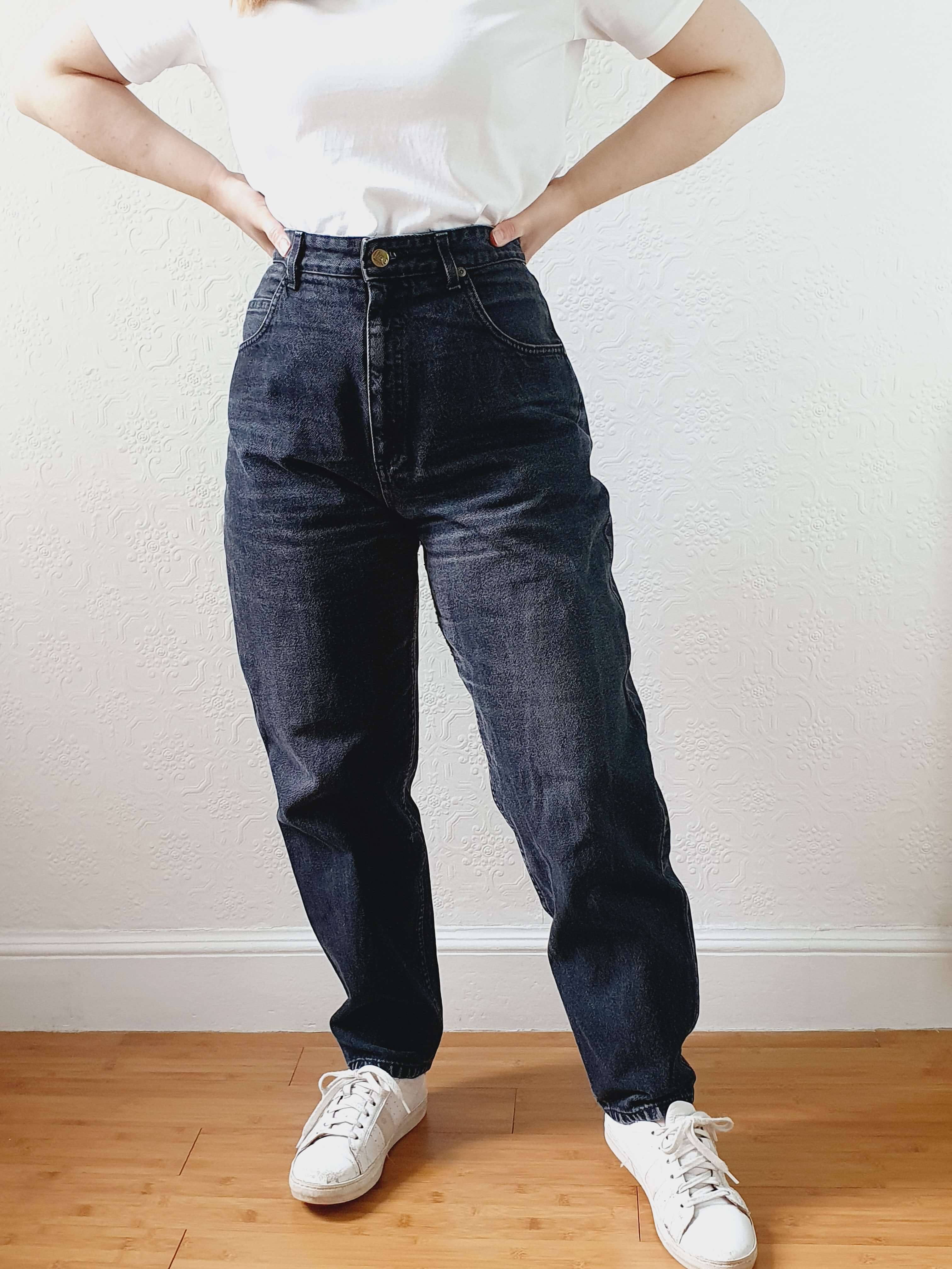 Vintage High Waisted Faded Wash Black Lee Jeans - 30W 28L - Image 5