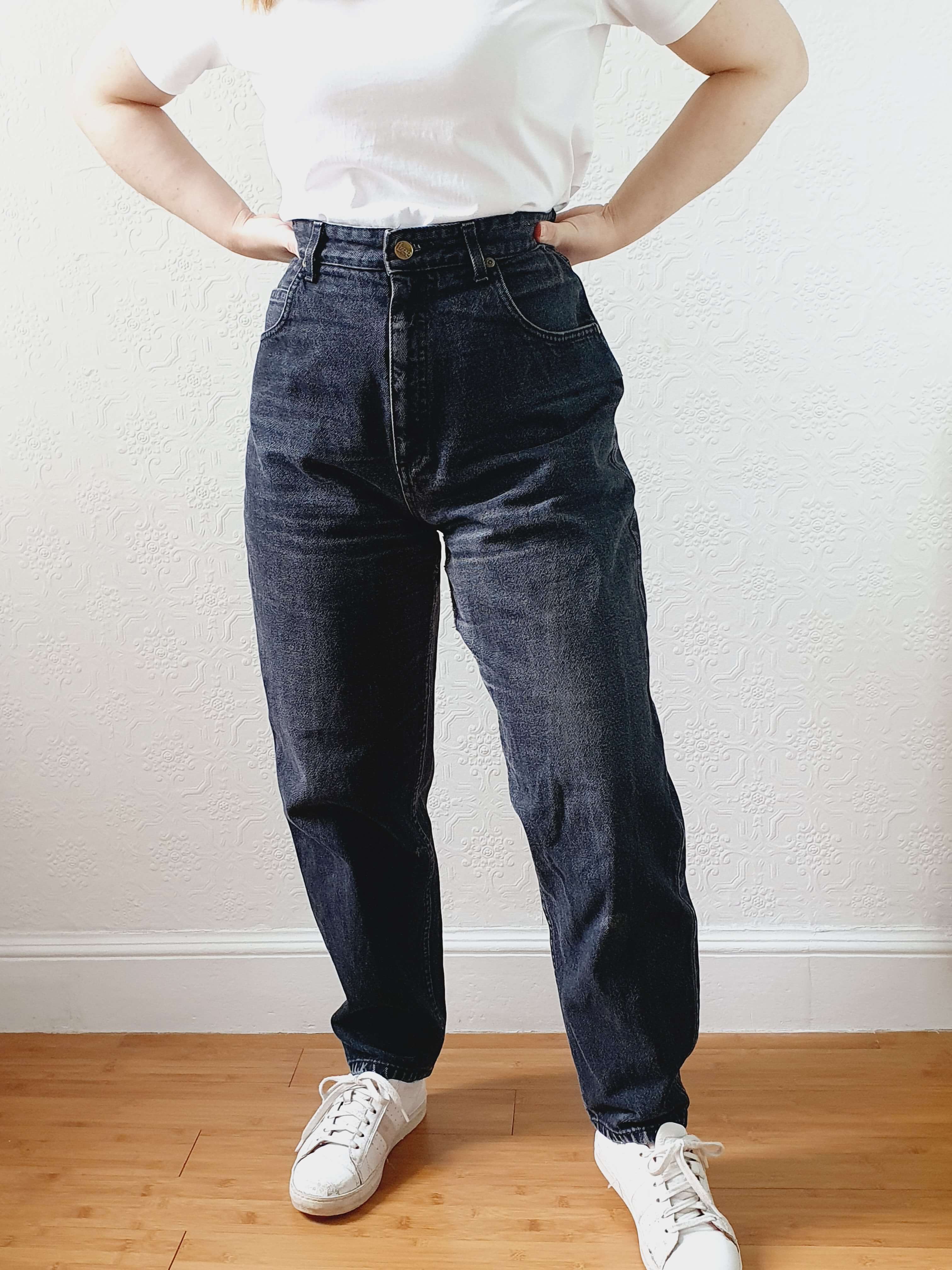 Vintage High Waisted Faded Wash Black Lee Jeans - 30W 28L - Image 6