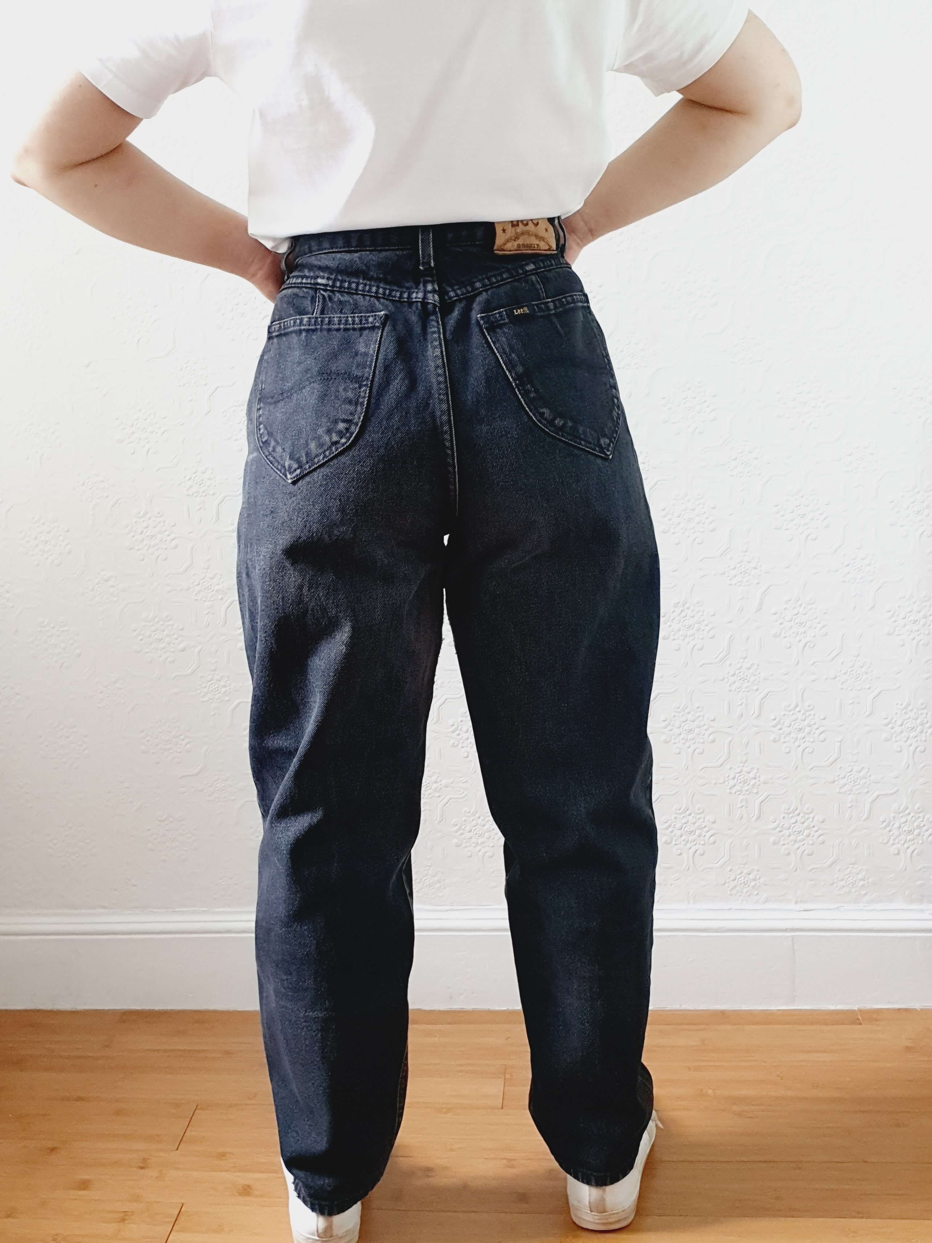 Vintage High Waisted Faded Wash Black Lee Jeans - 30W 28L - Image 9