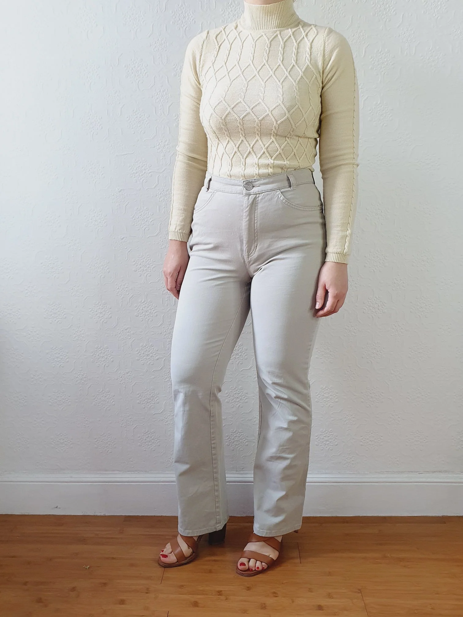 Vintage High Waisted Light Grey MAC Jeans - S/M - Image 2