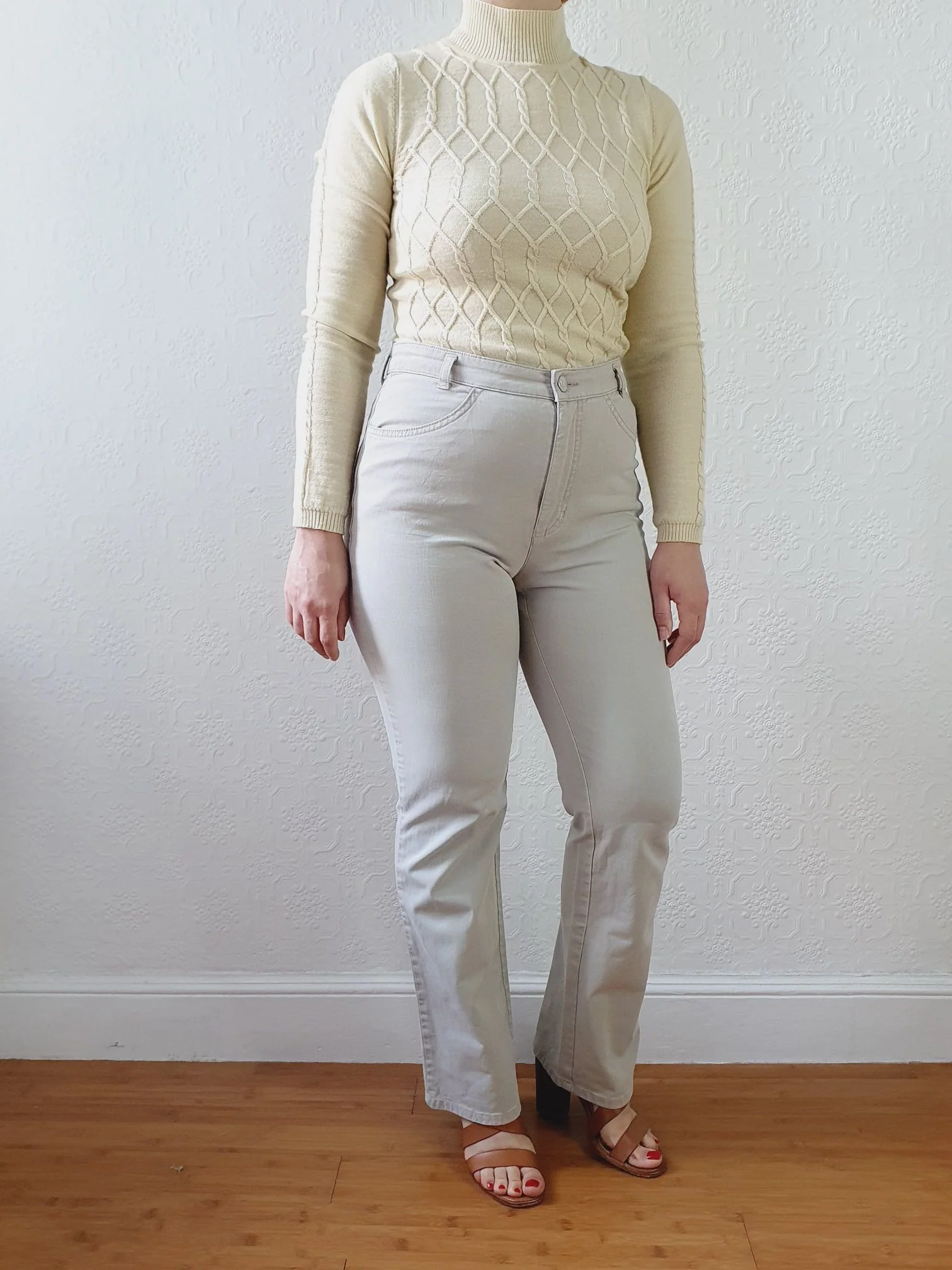 Vintage High Waisted Light Grey MAC Jeans - S/M - Image 4