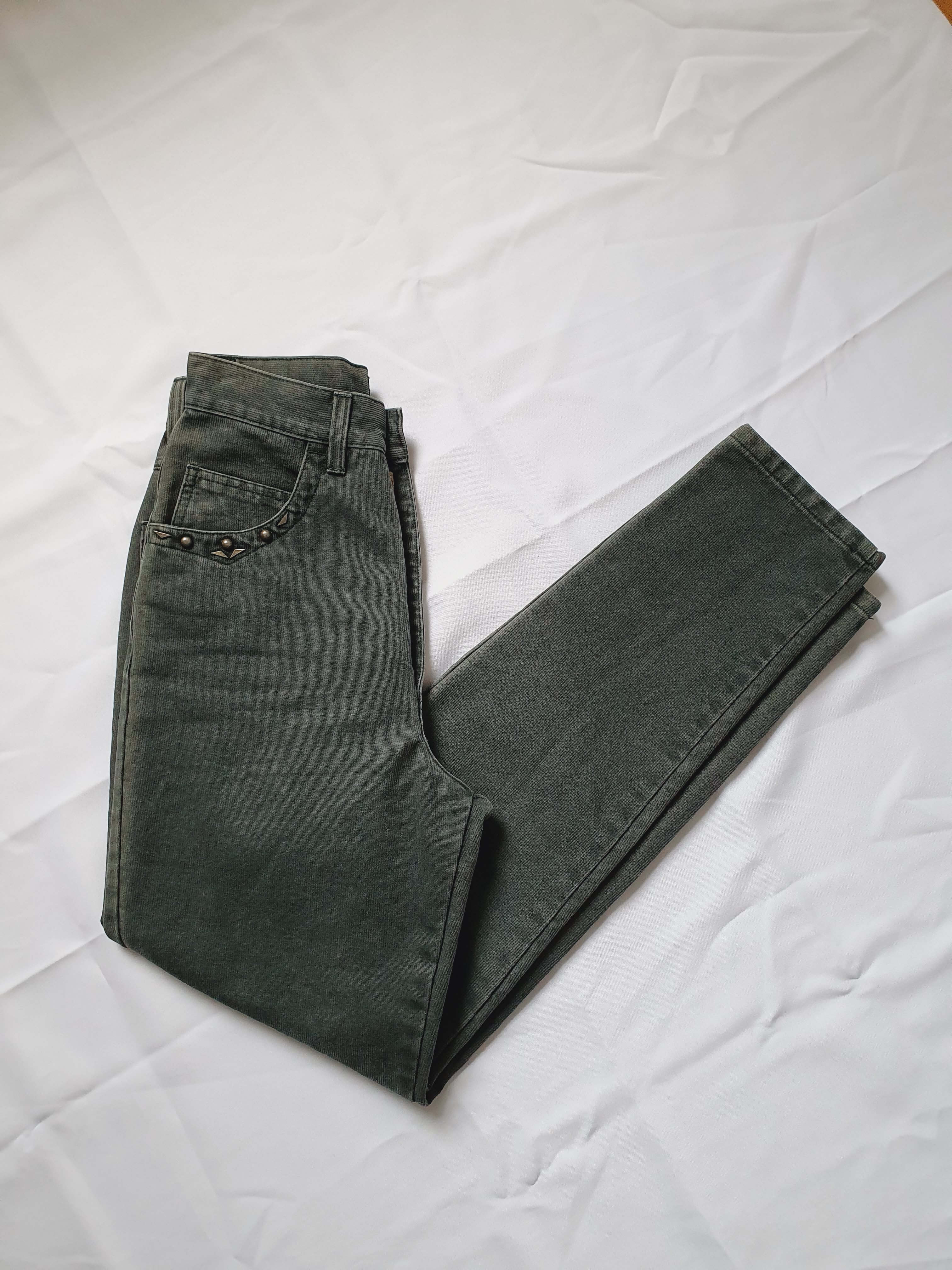 Vintage High Waisted Moss Green Jeans - 26W 29L