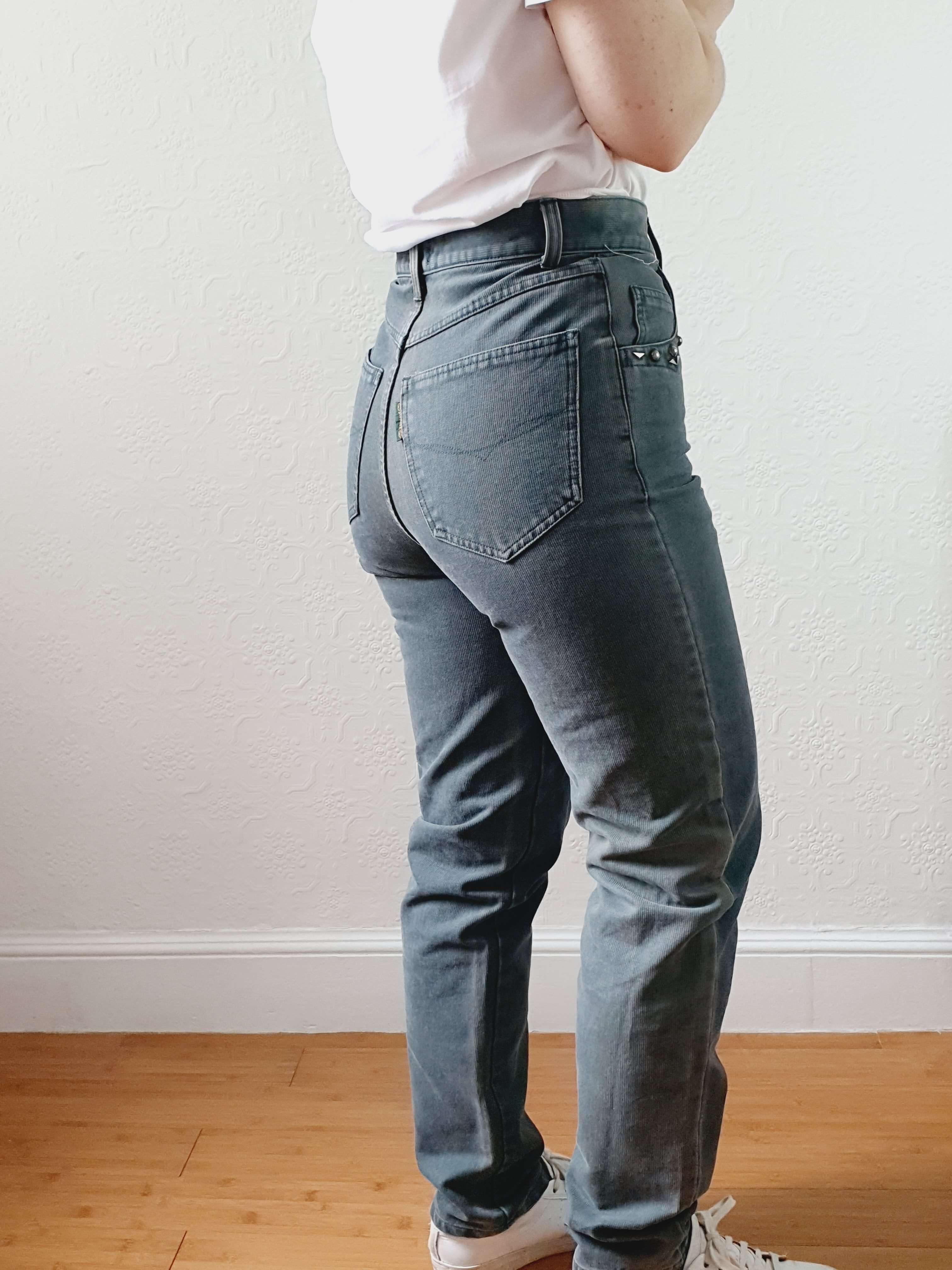 Vintage High Waisted Moss Green Jeans - 26W 29L - Image 11