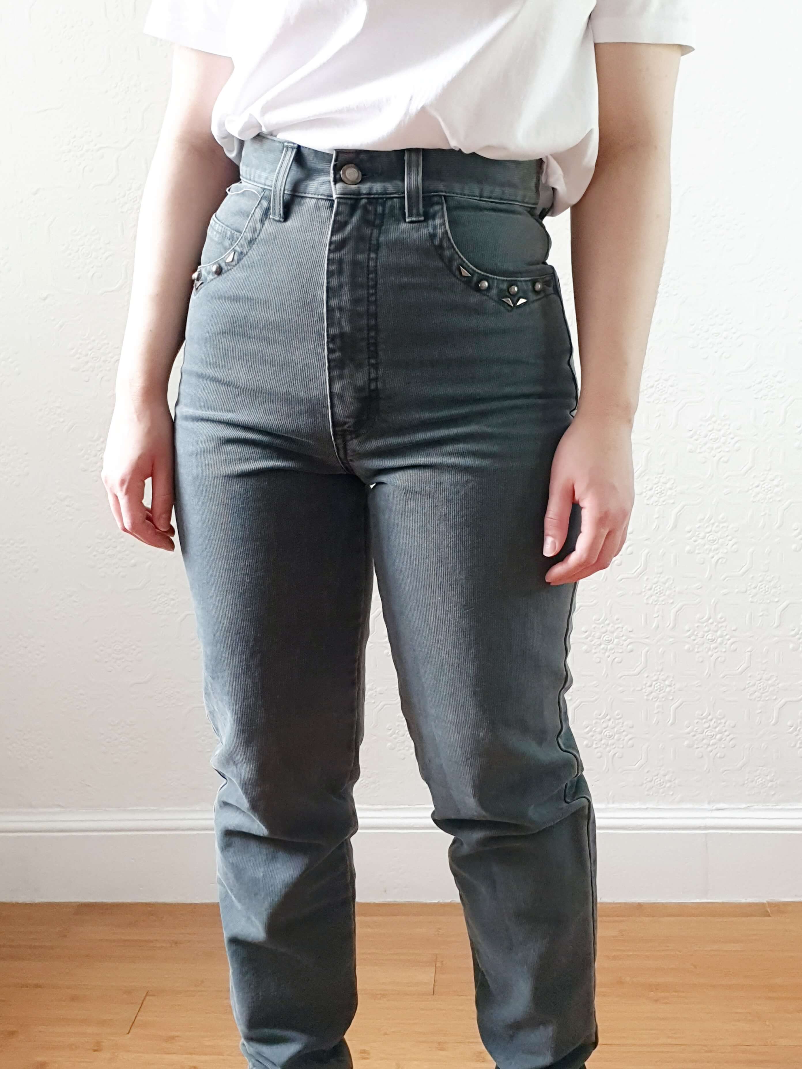 Vintage High Waisted Moss Green Jeans - 26W 29L - Image 13