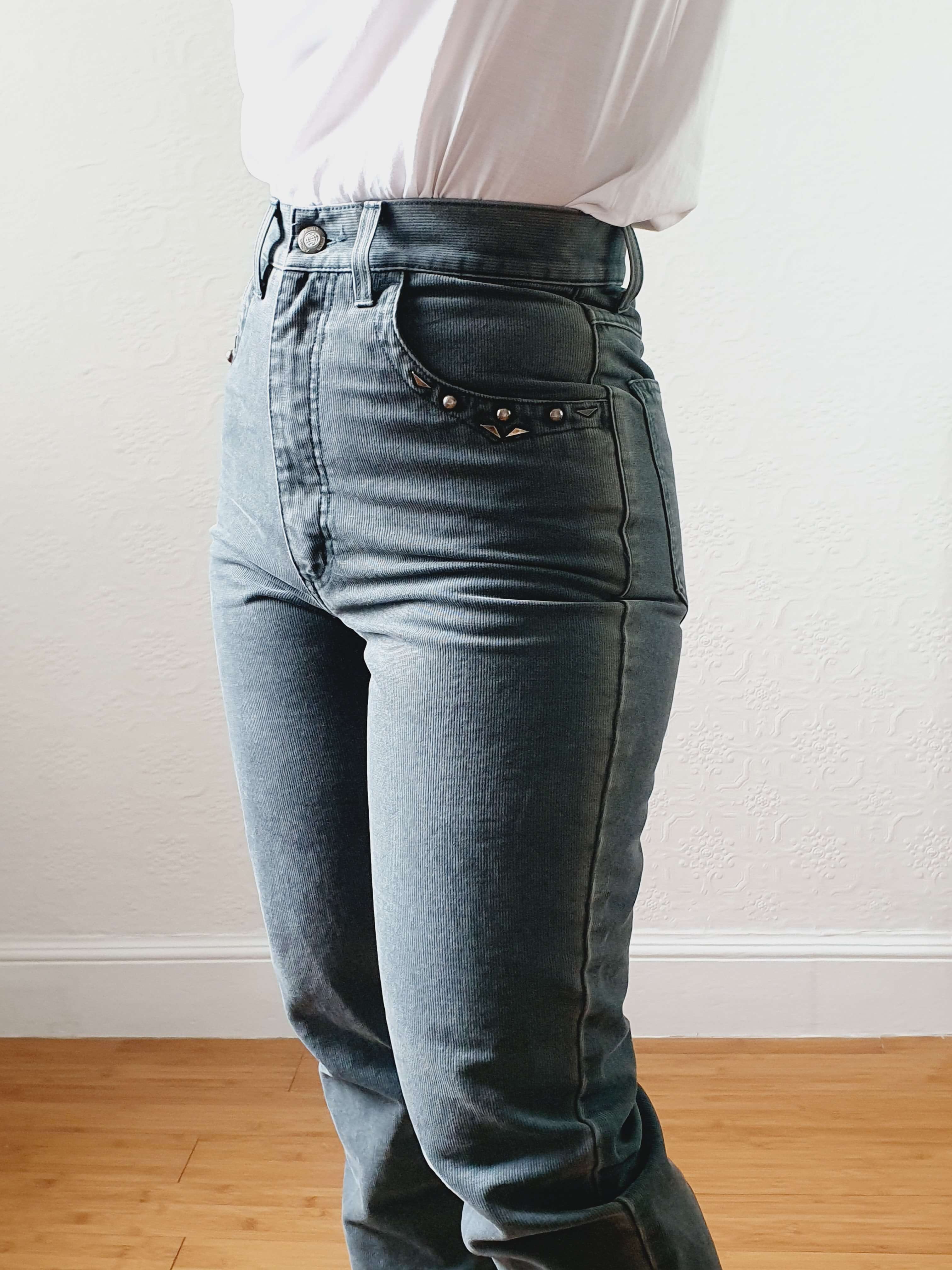 Vintage High Waisted Moss Green Jeans - 26W 29L - Image 14