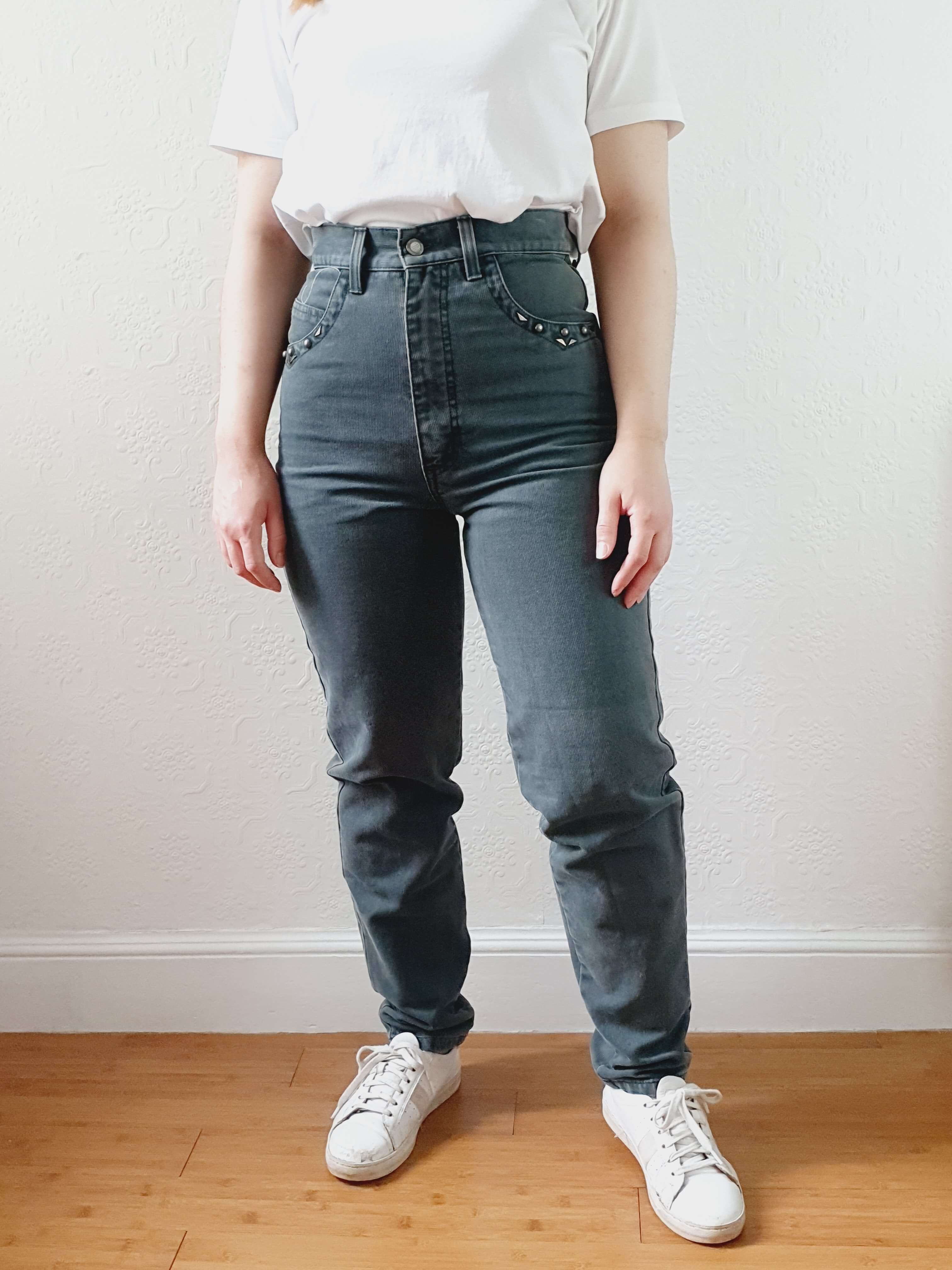 Vintage High Waisted Moss Green Jeans - 26W 29L - Image 8