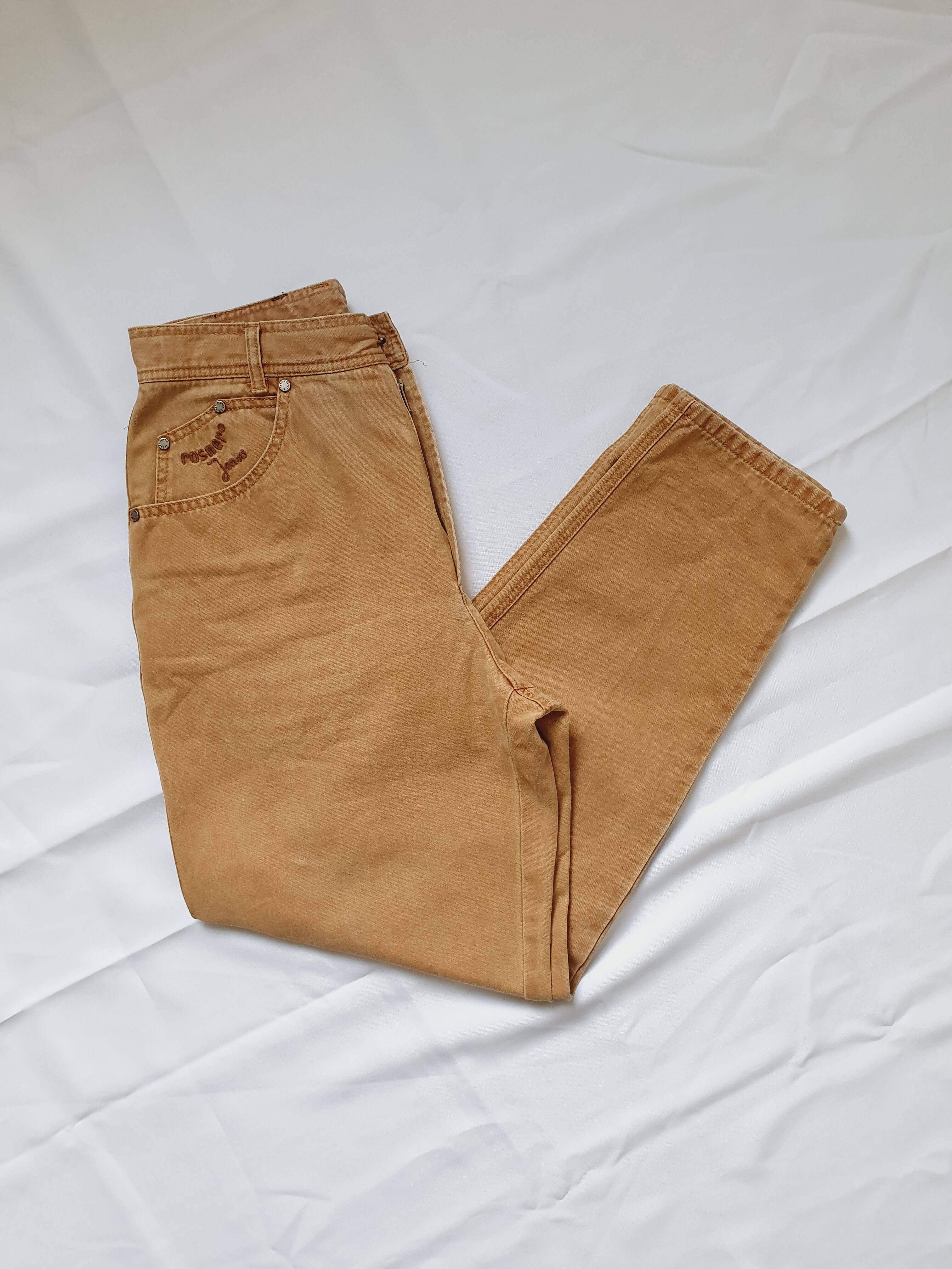 Vintage High Waisted Tan Jeans - 28W 27L
