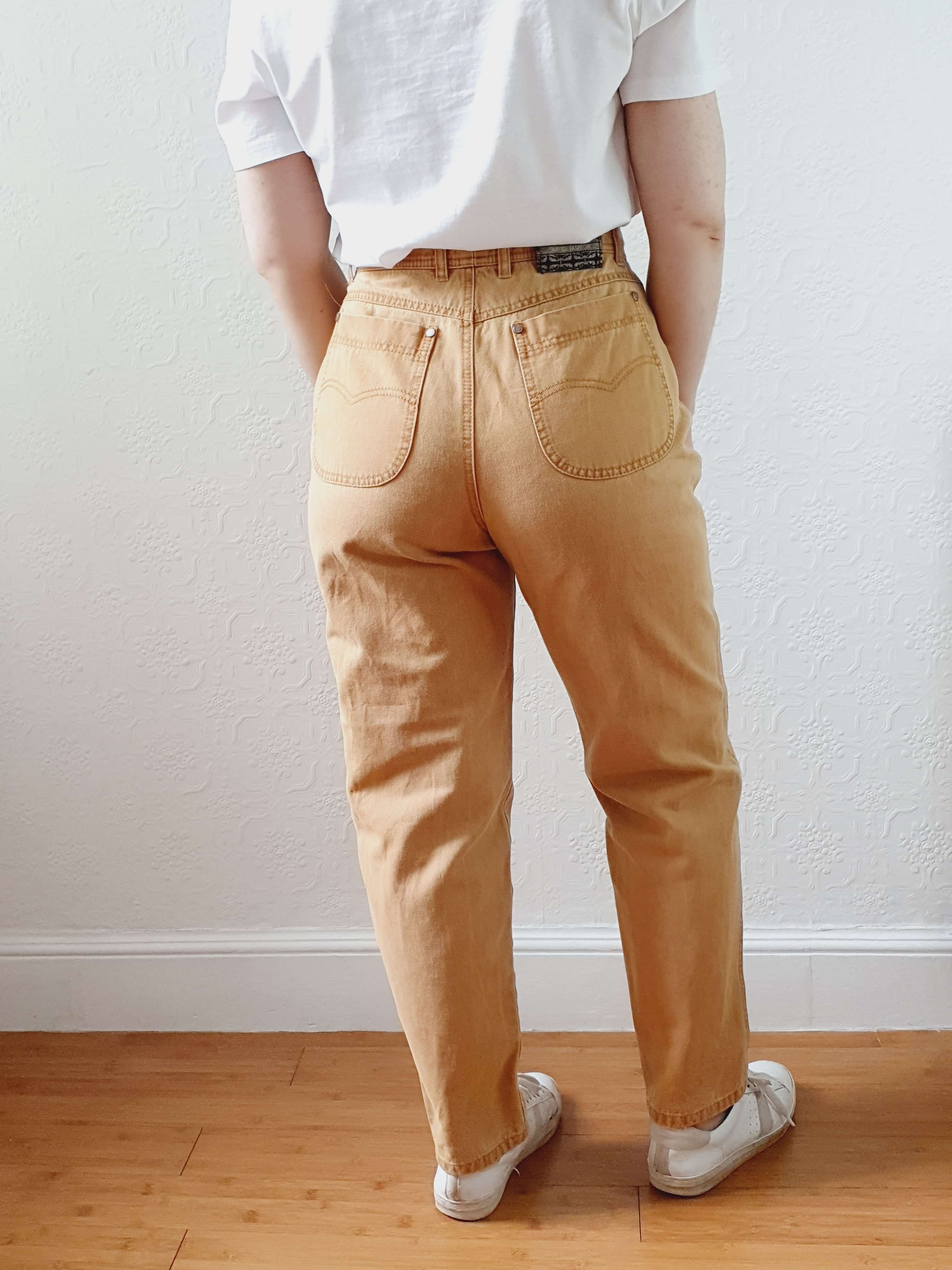 Vintage High Waisted Tan Jeans - 28W 27L - Image 10