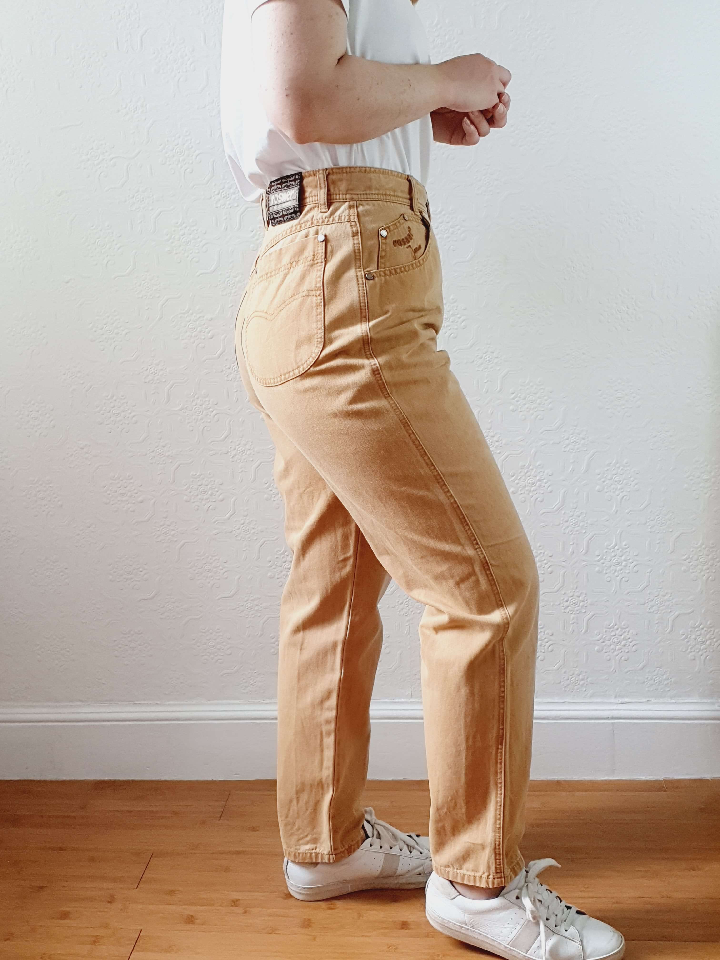 Vintage High Waisted Tan Jeans - 28W 27L - Image 11
