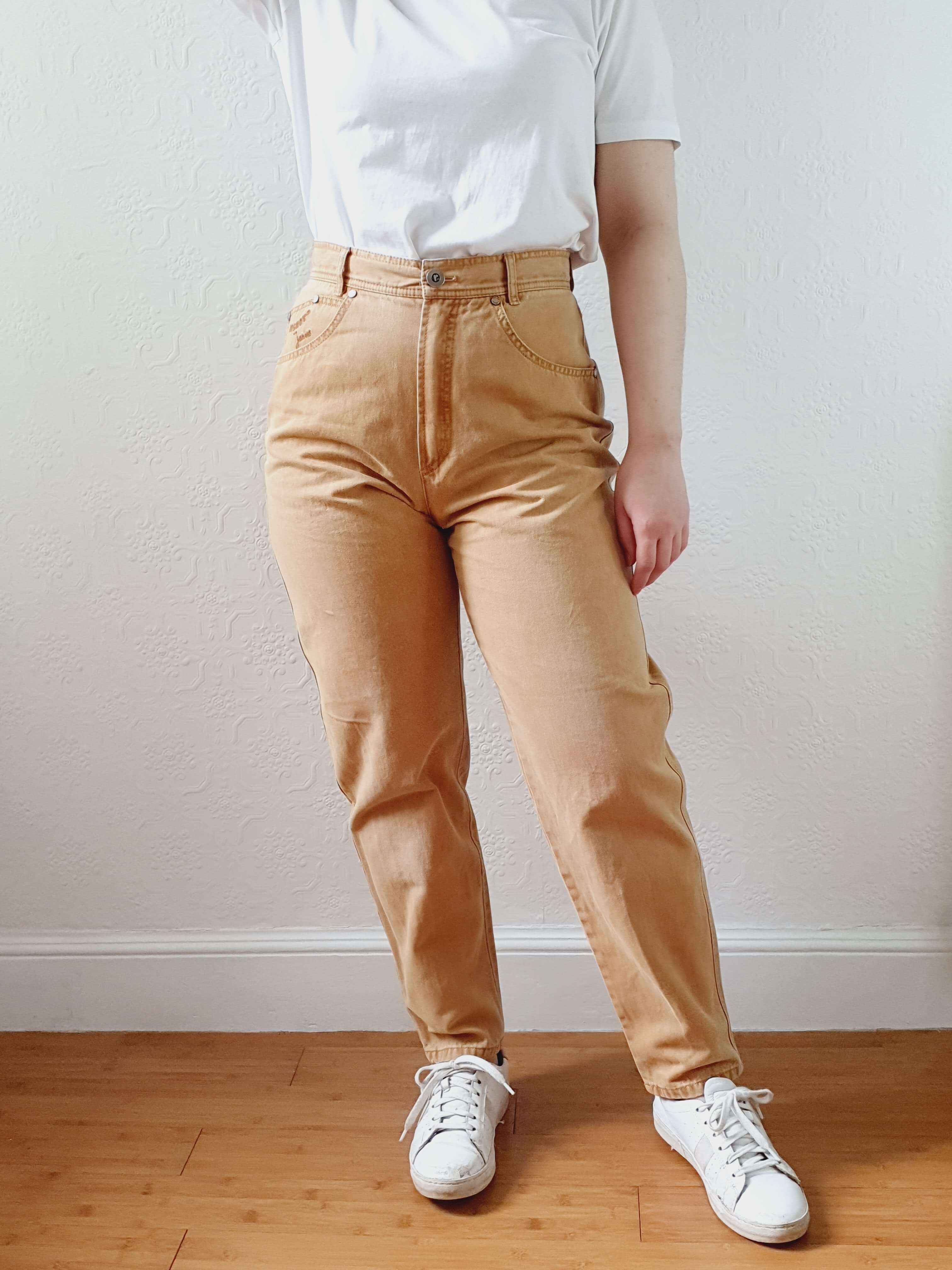Vintage High Waisted Tan Jeans - 28W 27L - Image 12