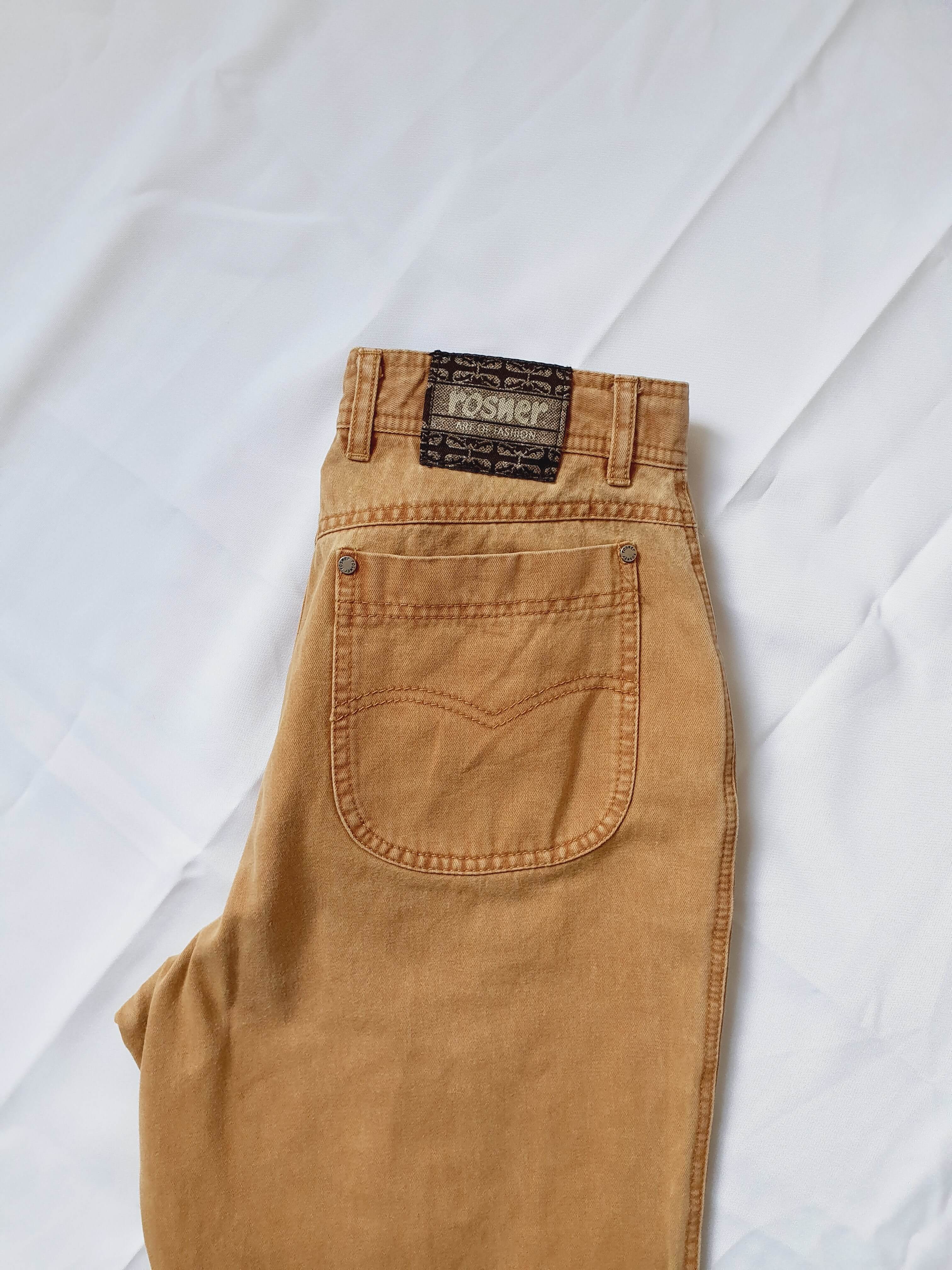 Vintage High Waisted Tan Jeans - 28W 27L - Image 2