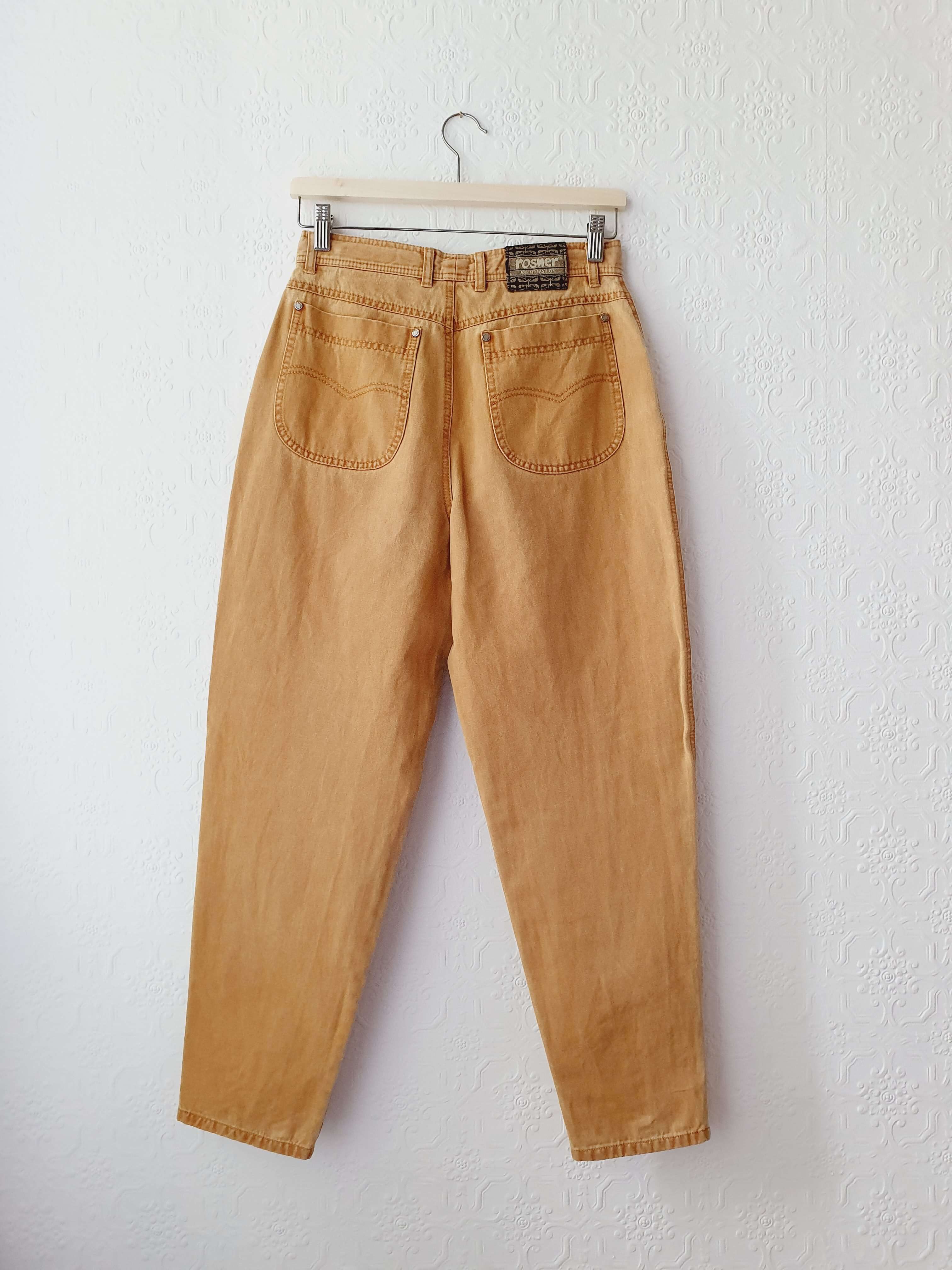 Vintage High Waisted Tan Jeans - 28W 27L - Image 4