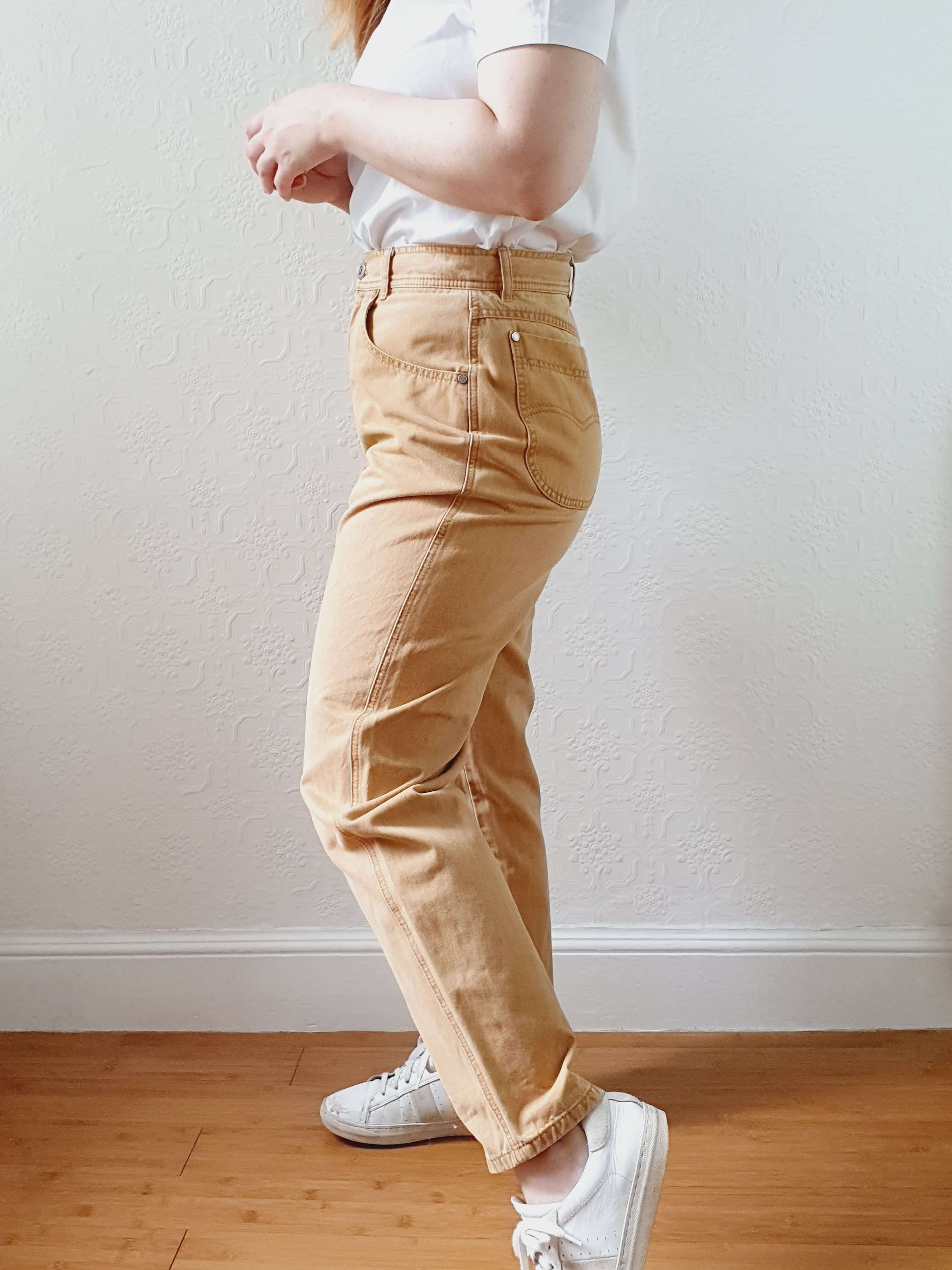 Vintage High Waisted Tan Jeans - 28W 27L - Image 9