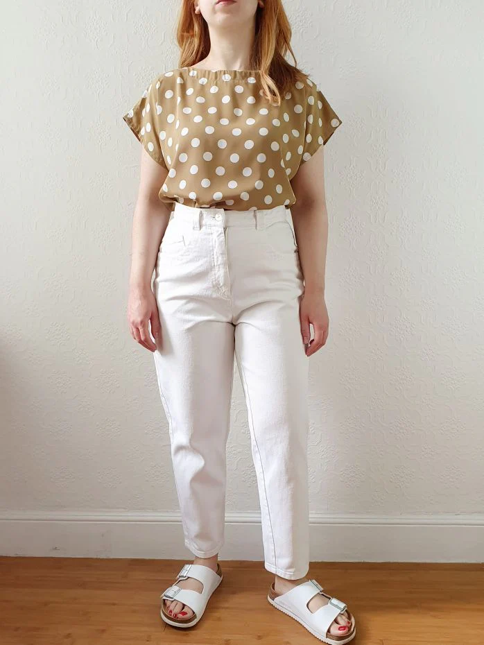 Vintage High Waisted White Jeans - 27W 24.5L