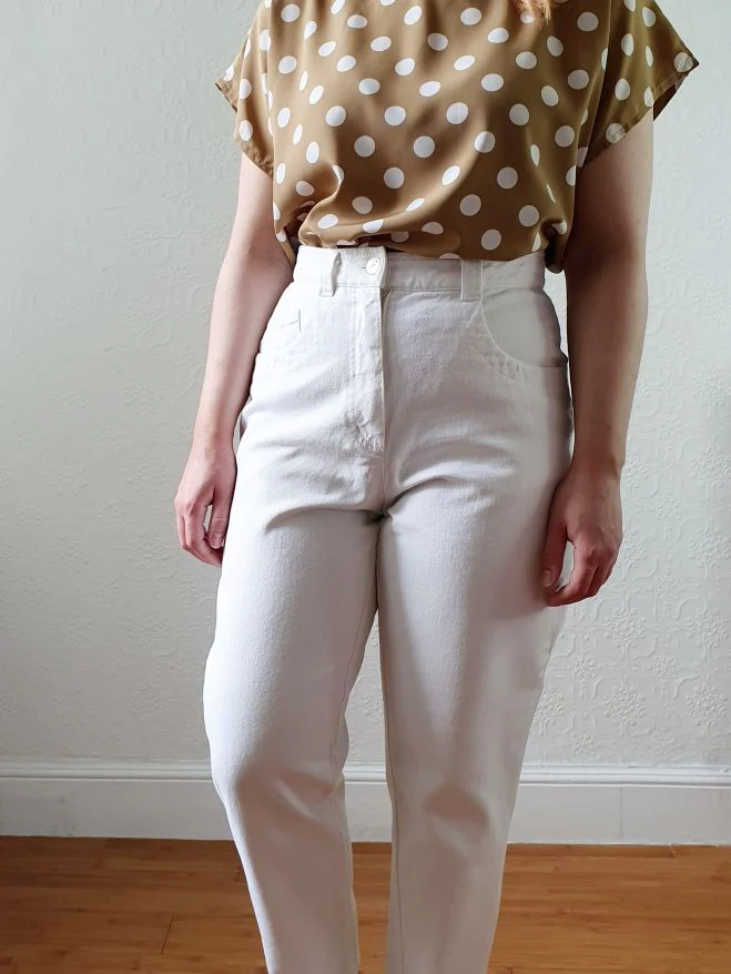 Vintage High Waisted White Jeans - 27W 24.5L - Image 5