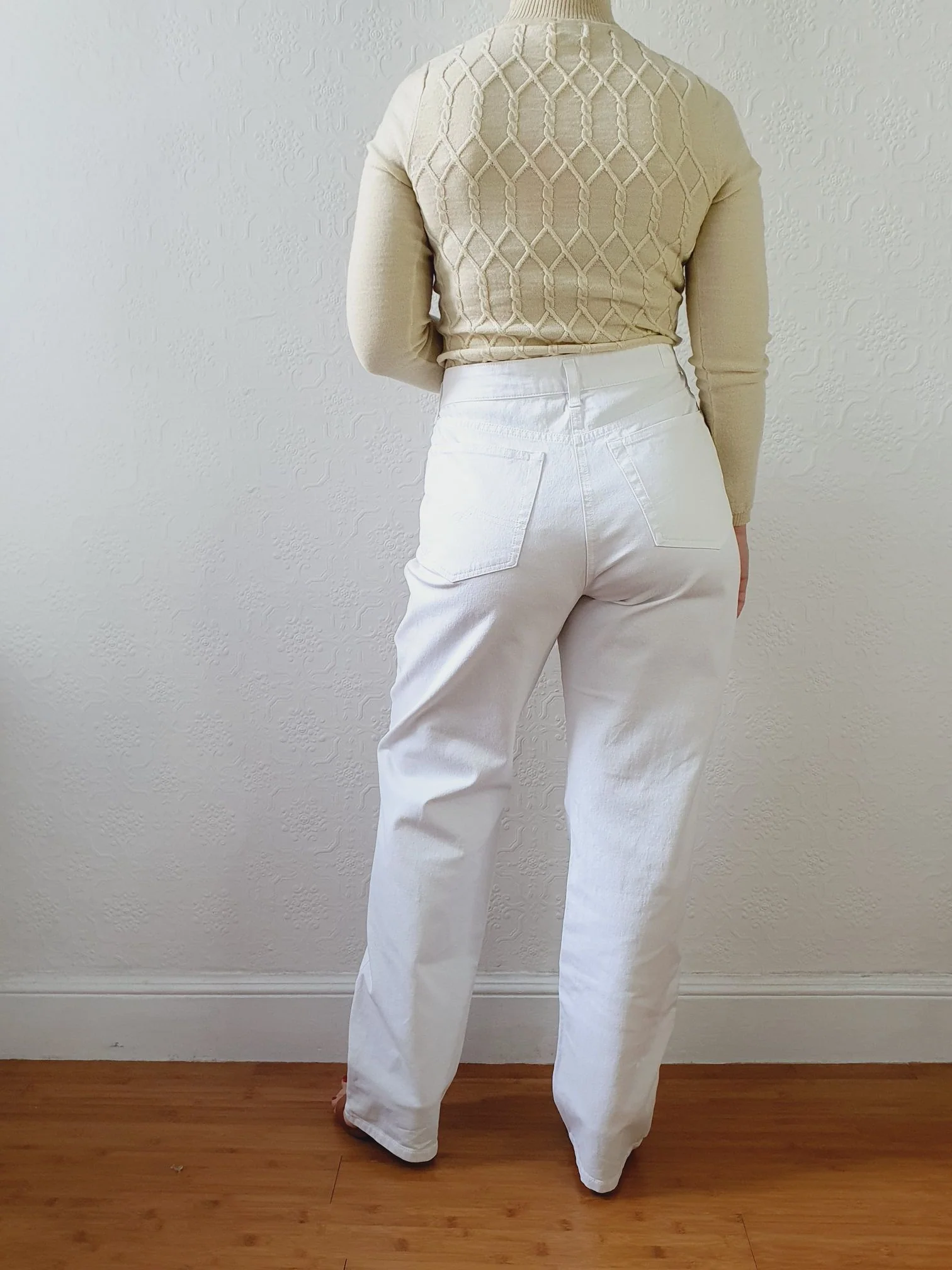 Vintage High Waisted White MAC Jeans - L - Image 2