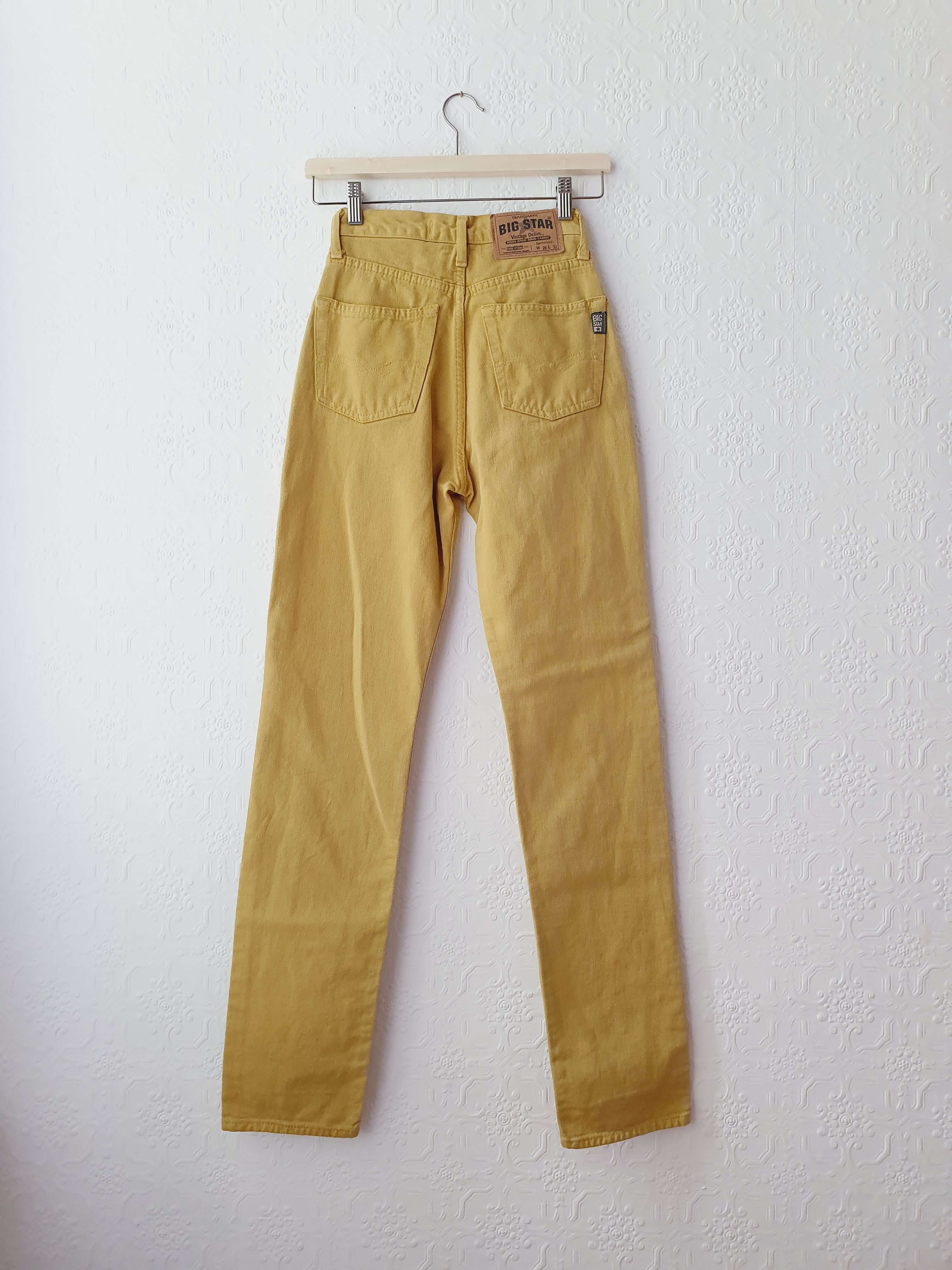 Vintage High Waisted Yellow Ochre Jeans - 24W 31L - Image 4