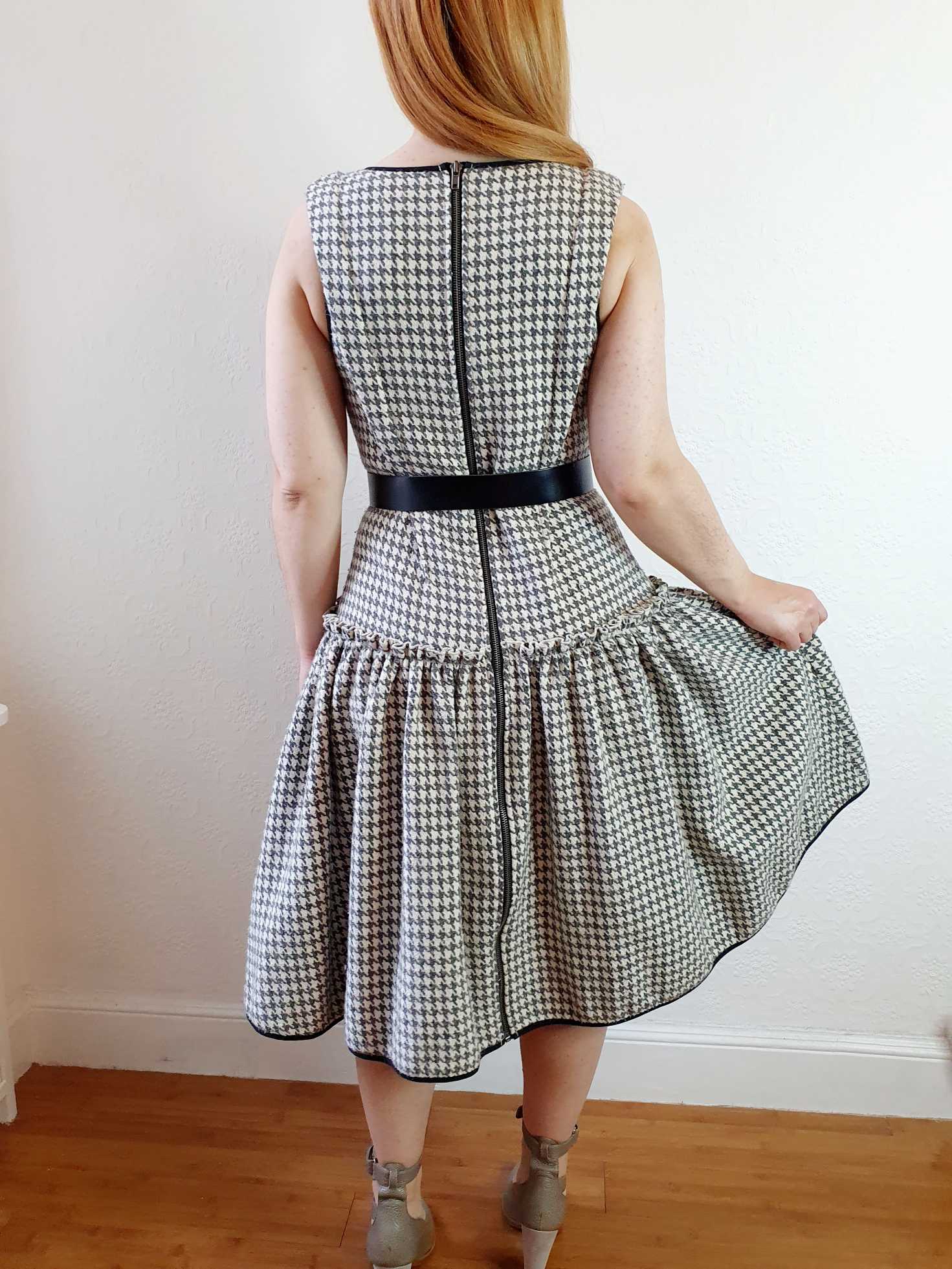 Vintage Houndstooth Drop Waist Dress - S/M - Image 10