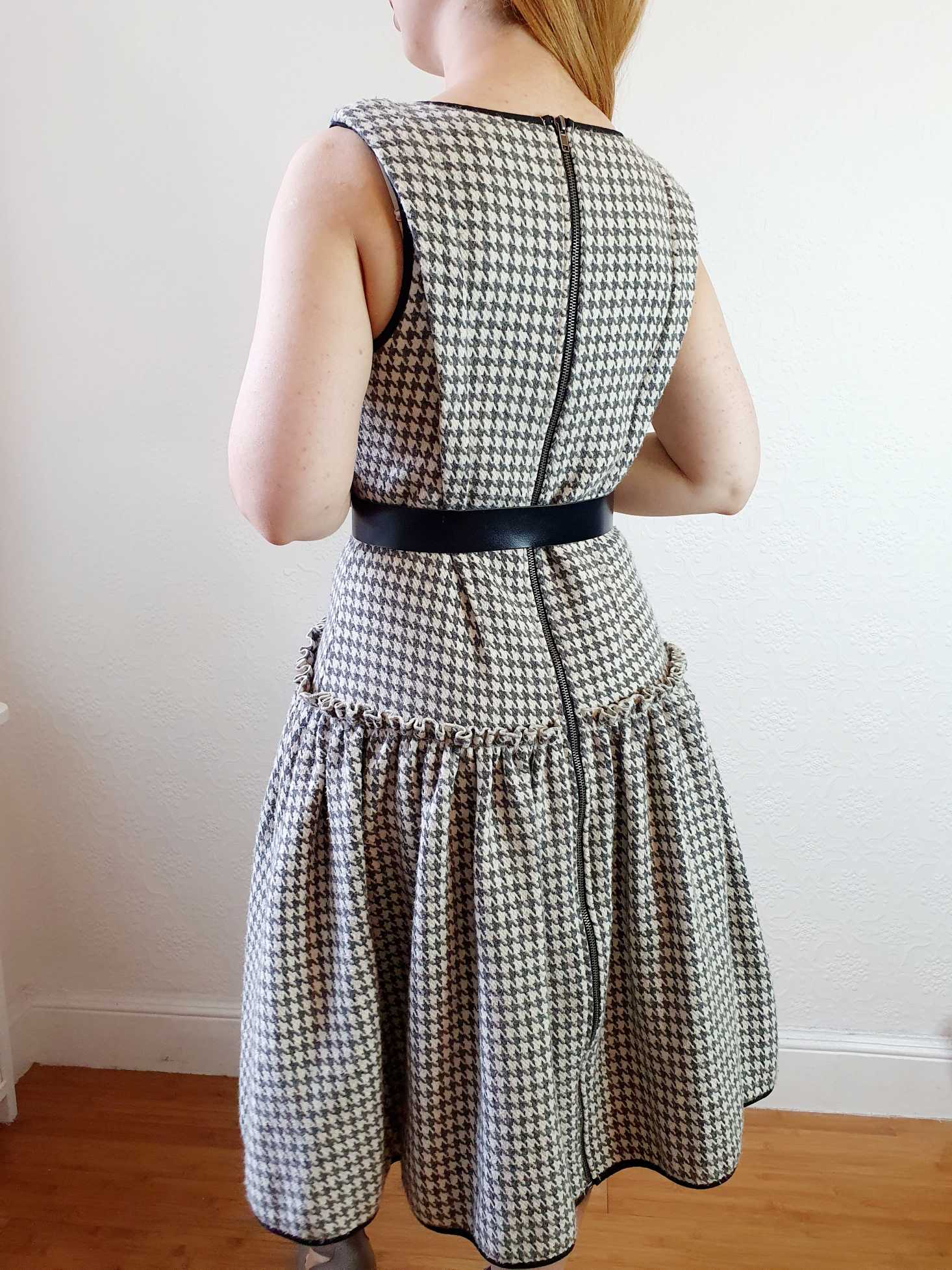 Vintage Houndstooth Drop Waist Dress - S/M - Image 8