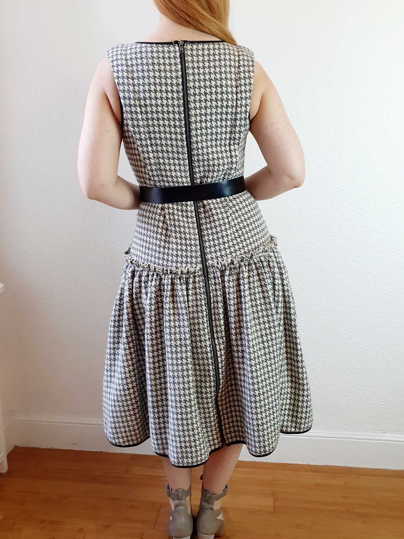 Vintage Houndstooth Drop Waist Dress - S/M - Image 9